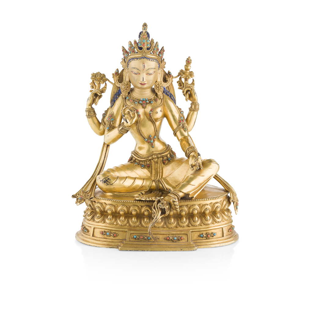 GILT-BRONZE FIGURE OF TARA