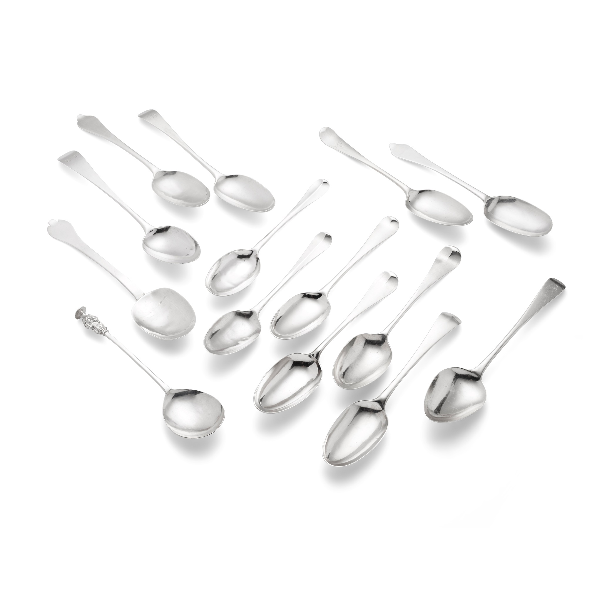 A pair of William III Dog nose spoons