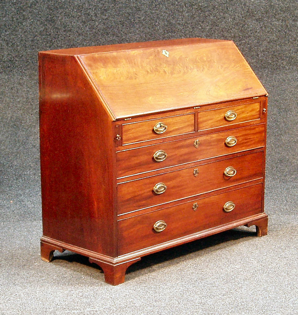 A George III mahogany bureau,
