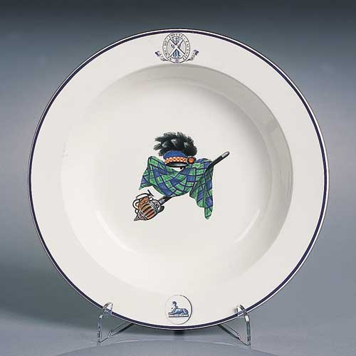 A Wedgwood creamware part dinner service, bearing the Black Watch crest