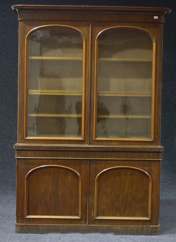 A Victorian mahogany bookcase cabinet,