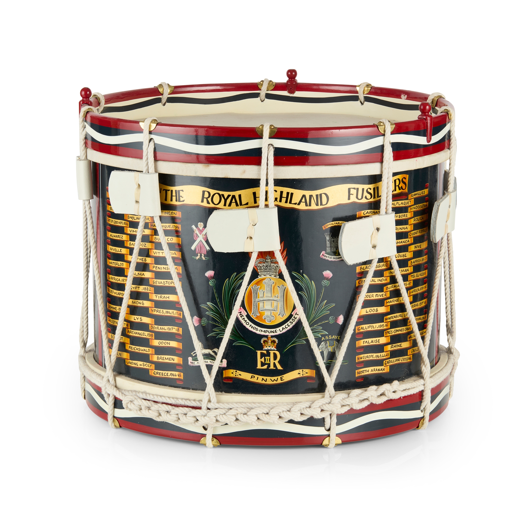 A MID-20TH CENTURY ROYAL HIGHLAND FUSILIERS TENOR DRUM