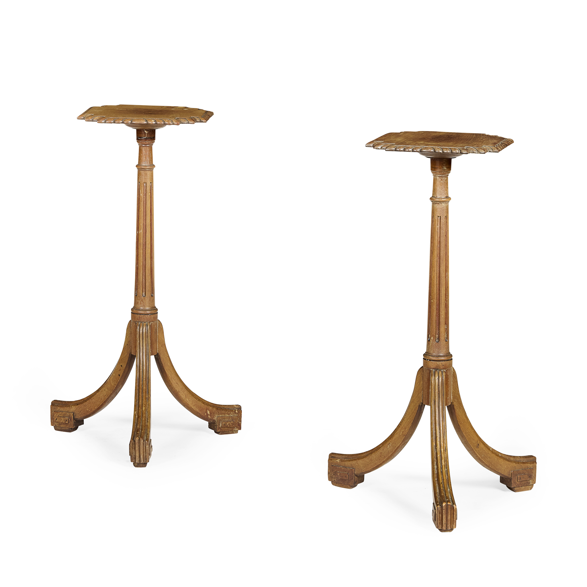 PAIR OF GEORGIAN STYLE MAHOGANY CANDLESTANDS
