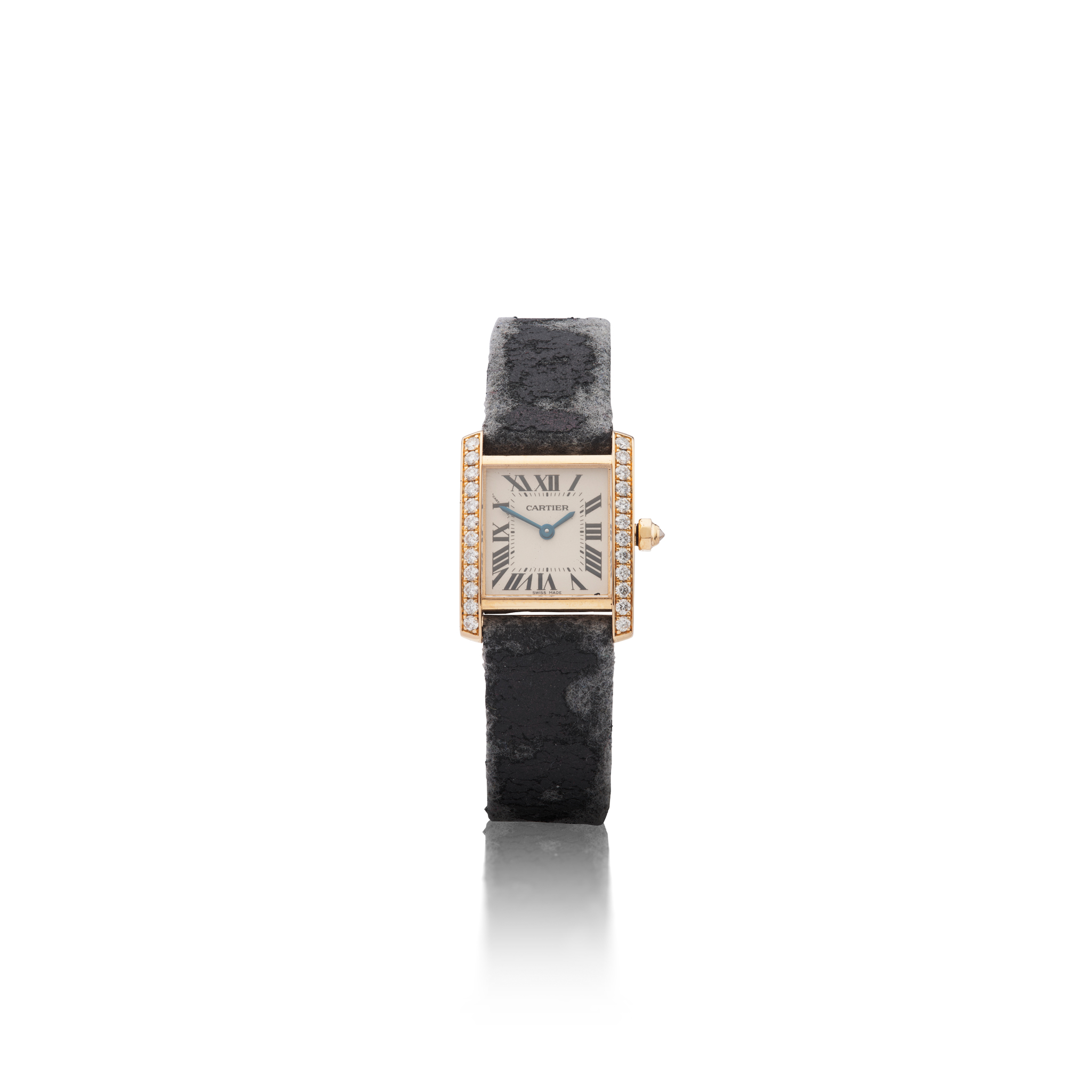Cartier. An attractive 18k rose gold and diamond-set quartz wristwatch