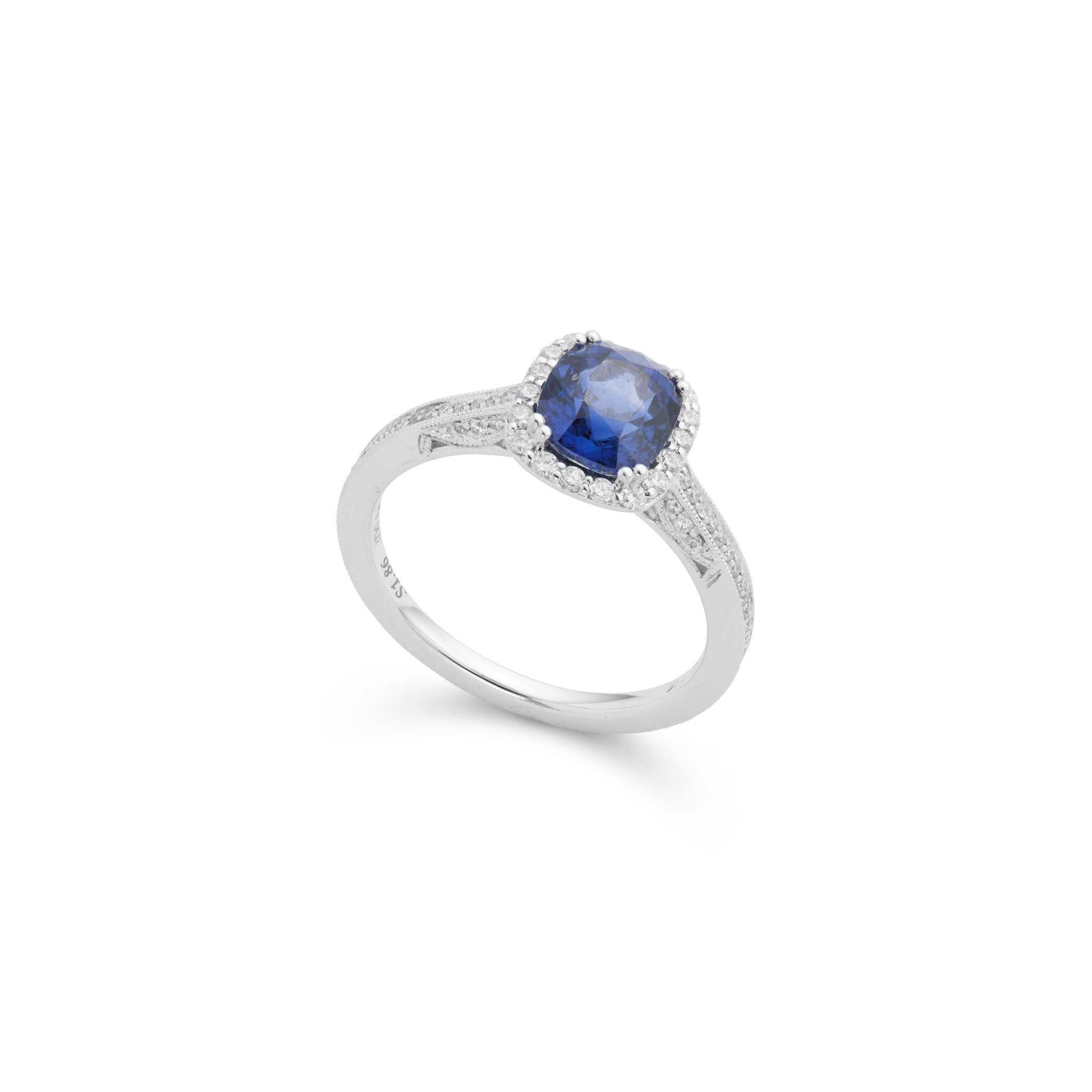A sapphire and diamond cluster ring