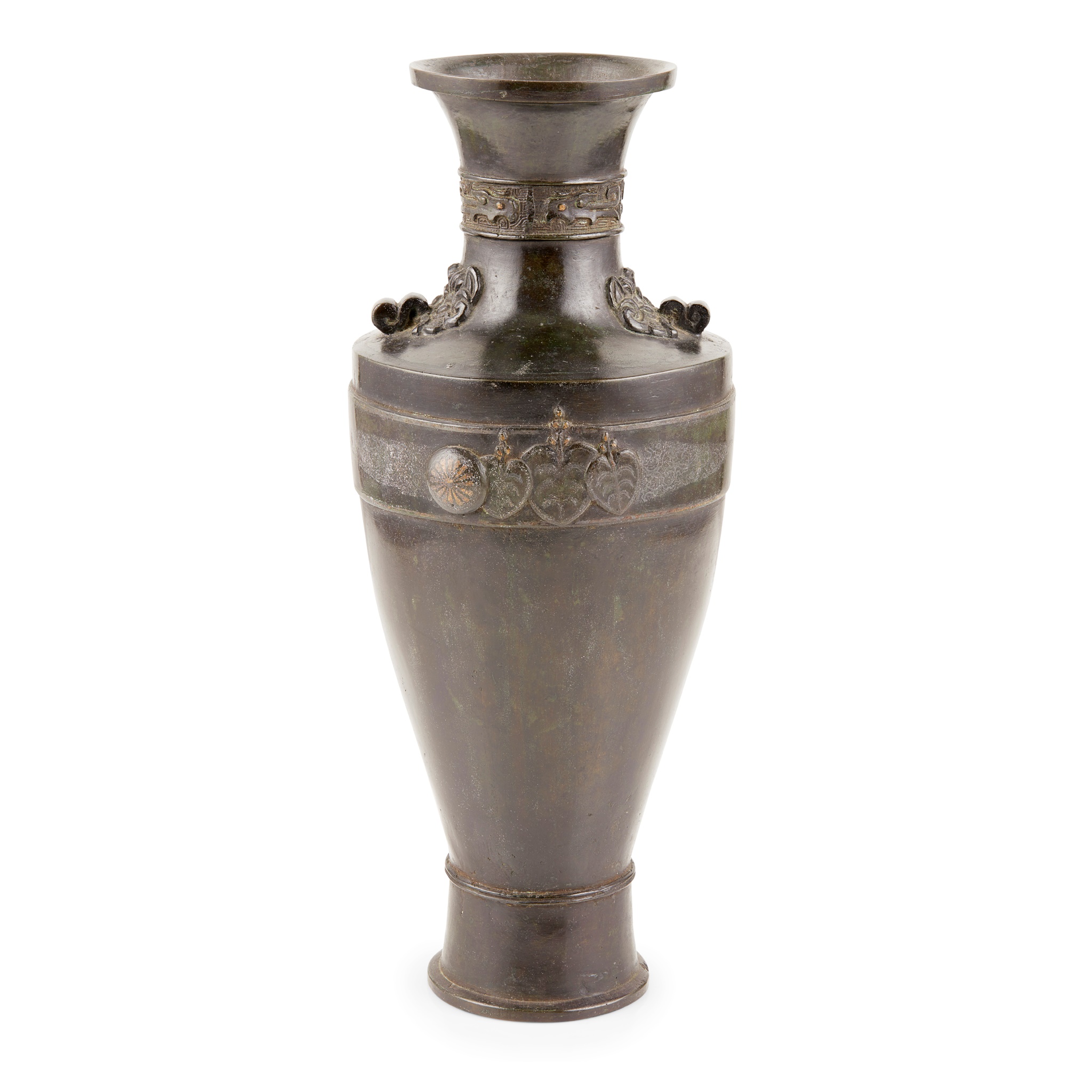 BRONZE BALUSTER VASE