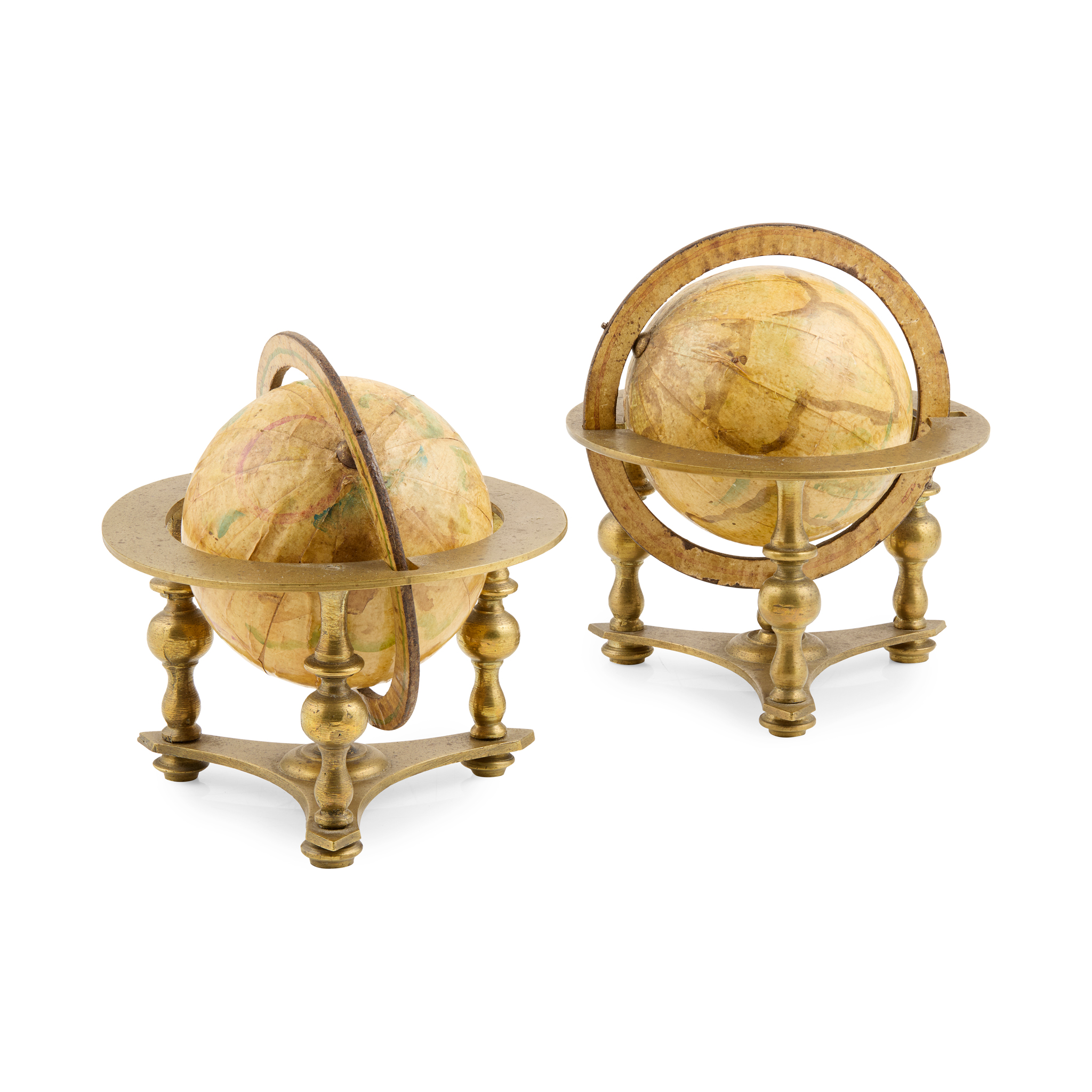 PAIR OF 18TH CENTURY STYLE MODEL DESK GLOBES