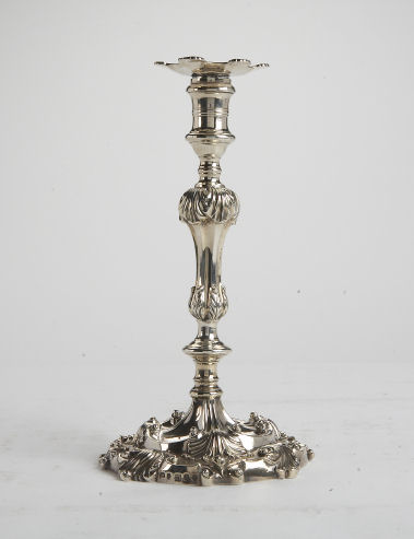 A George II silver table candlestick