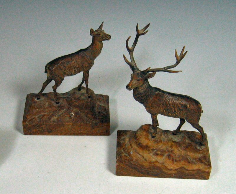 A pair of 19th century Austrian cold painted bronze figures