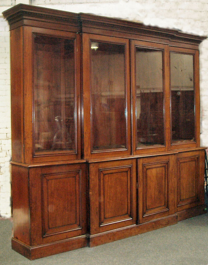 A Large Victorian mahogany breakfront bookcase