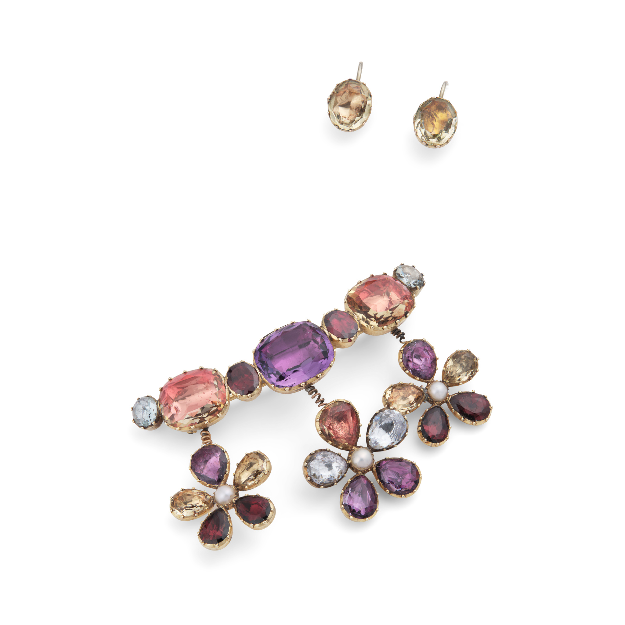 A mid-19th century gem set brooch