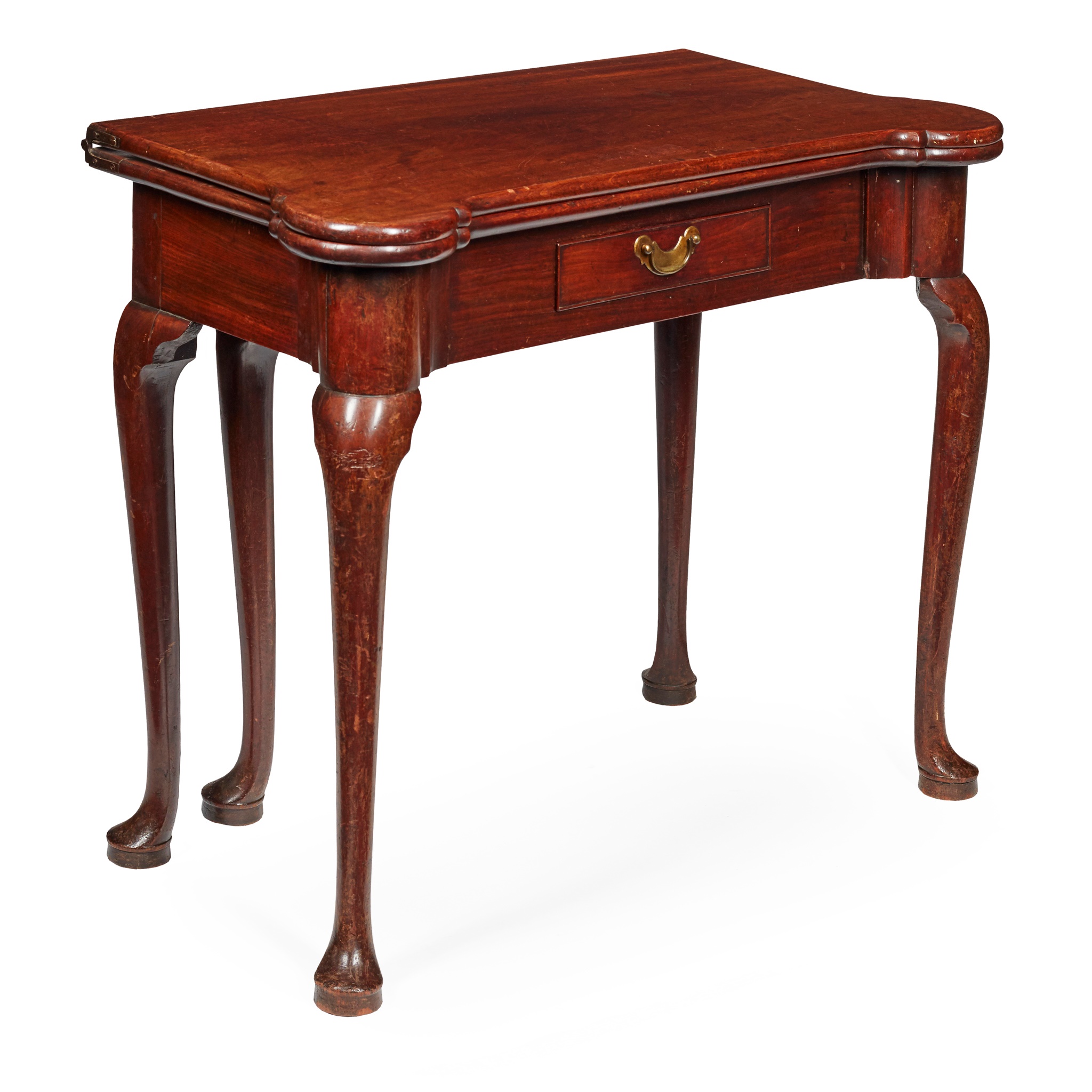 GEORGE II MAHOGANY FOLDOVER TEA TABLE