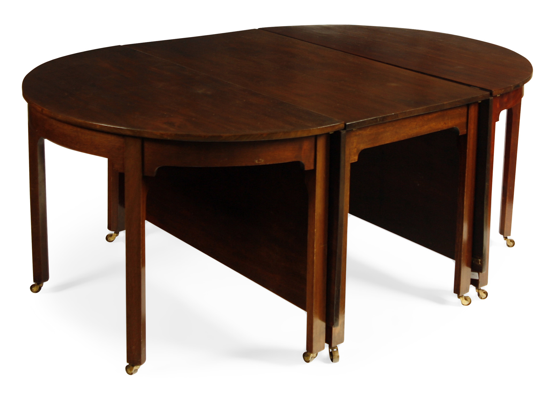 GEORGIAN STYLE MAHOGANY D-END DINING TABLE