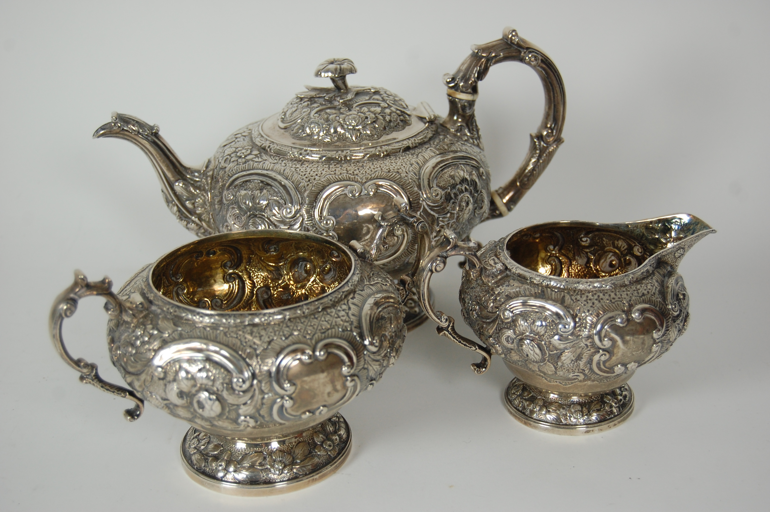 A George IV three piece tea set
