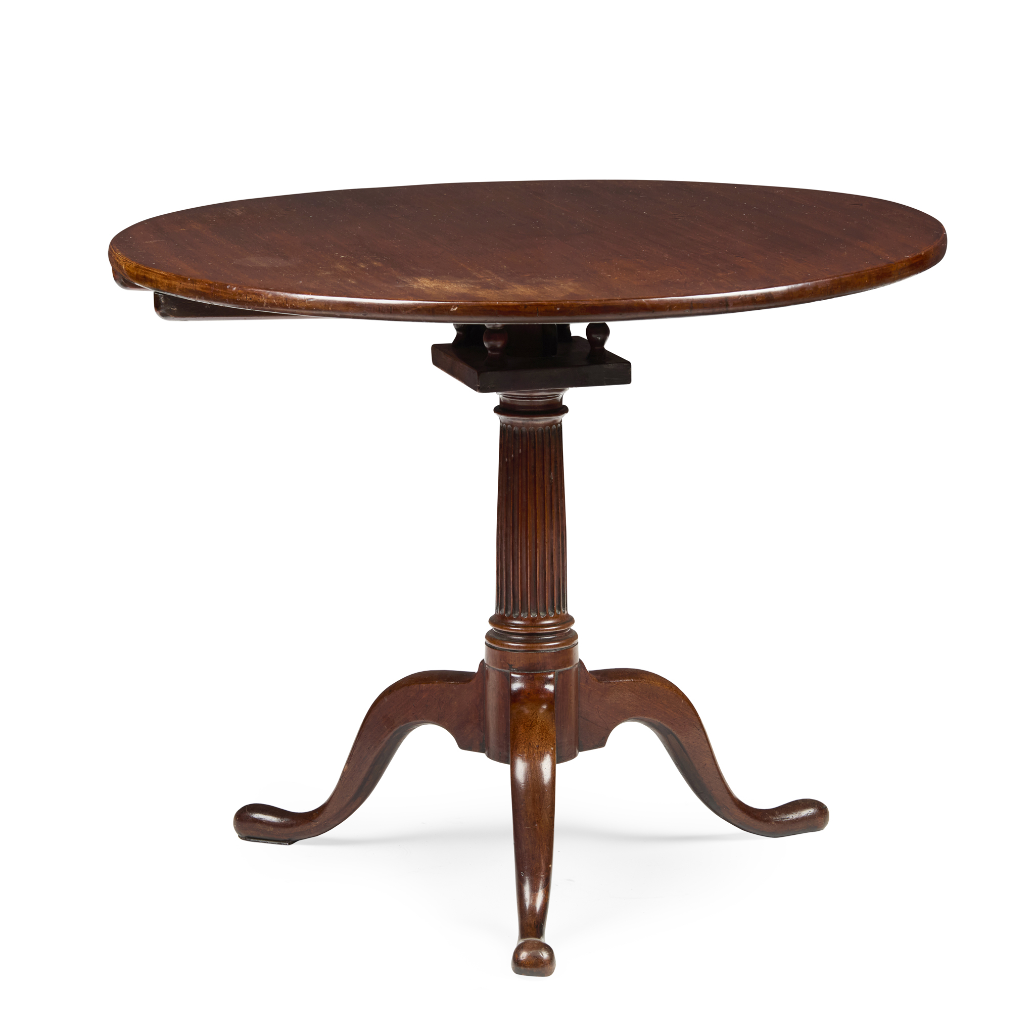 GEORGE III MAHOGANY TRIPOD BIRDCAGE TEA TABLE
