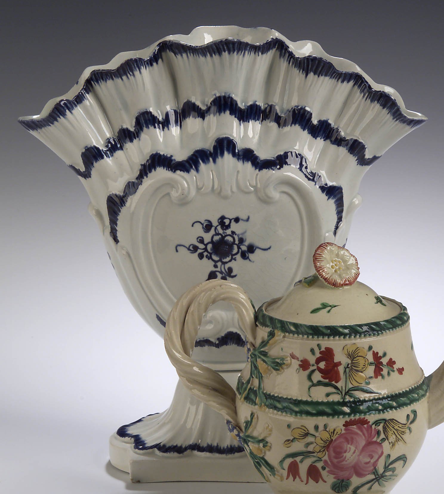 A late 18th century creamware quintal