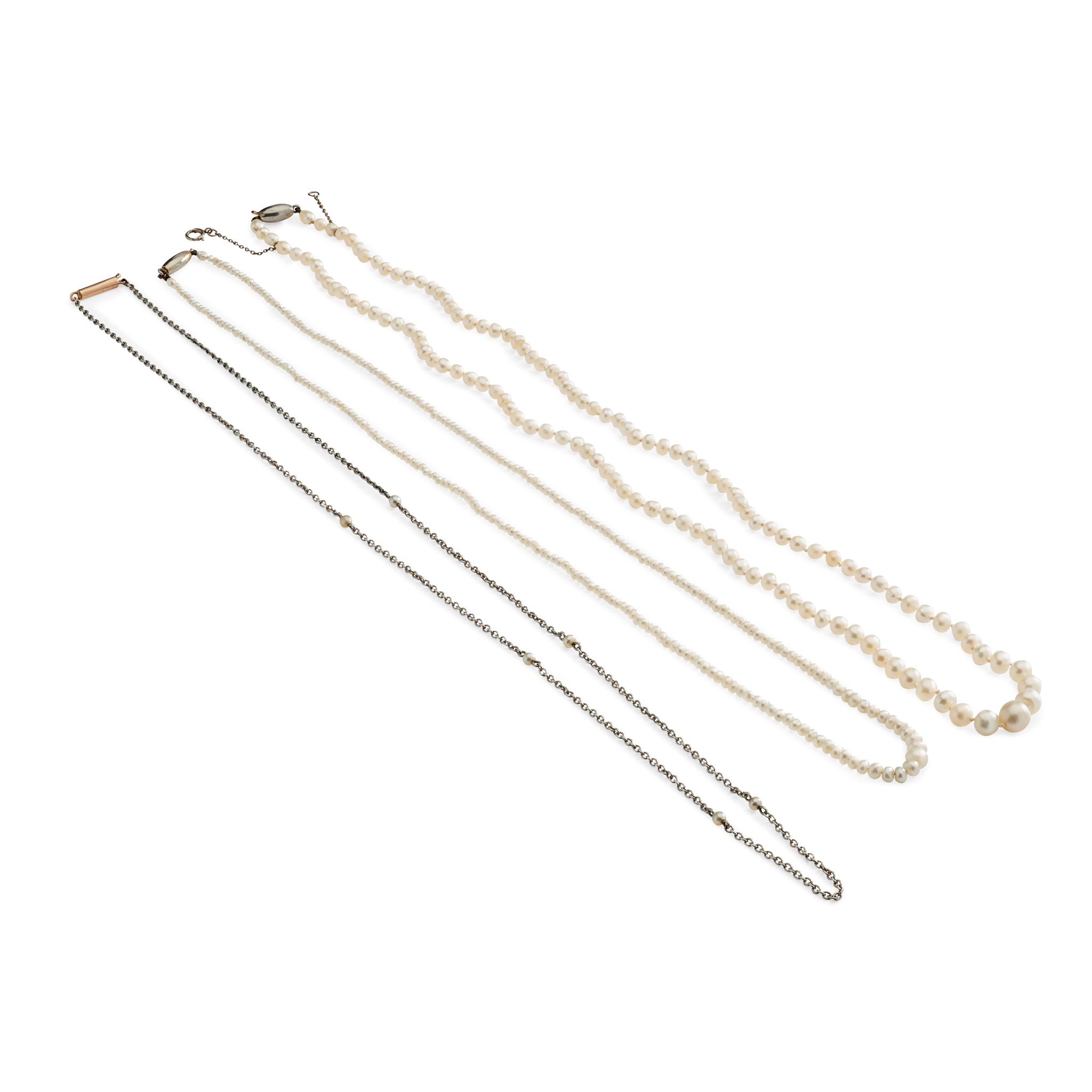 Three pearl necklaces