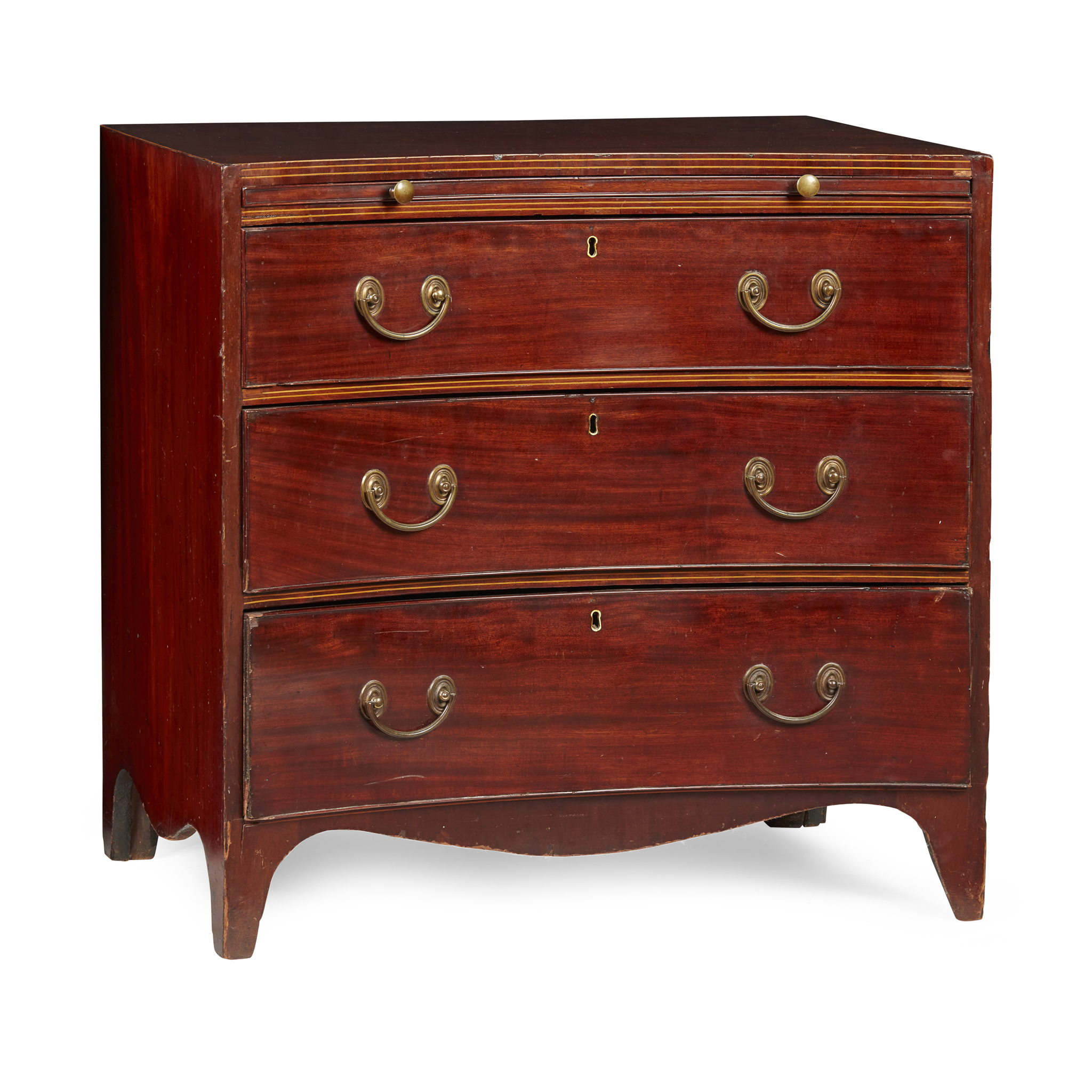 GEORGE III MAHOGANY CONCAVE CHEST OF DRAWERS
