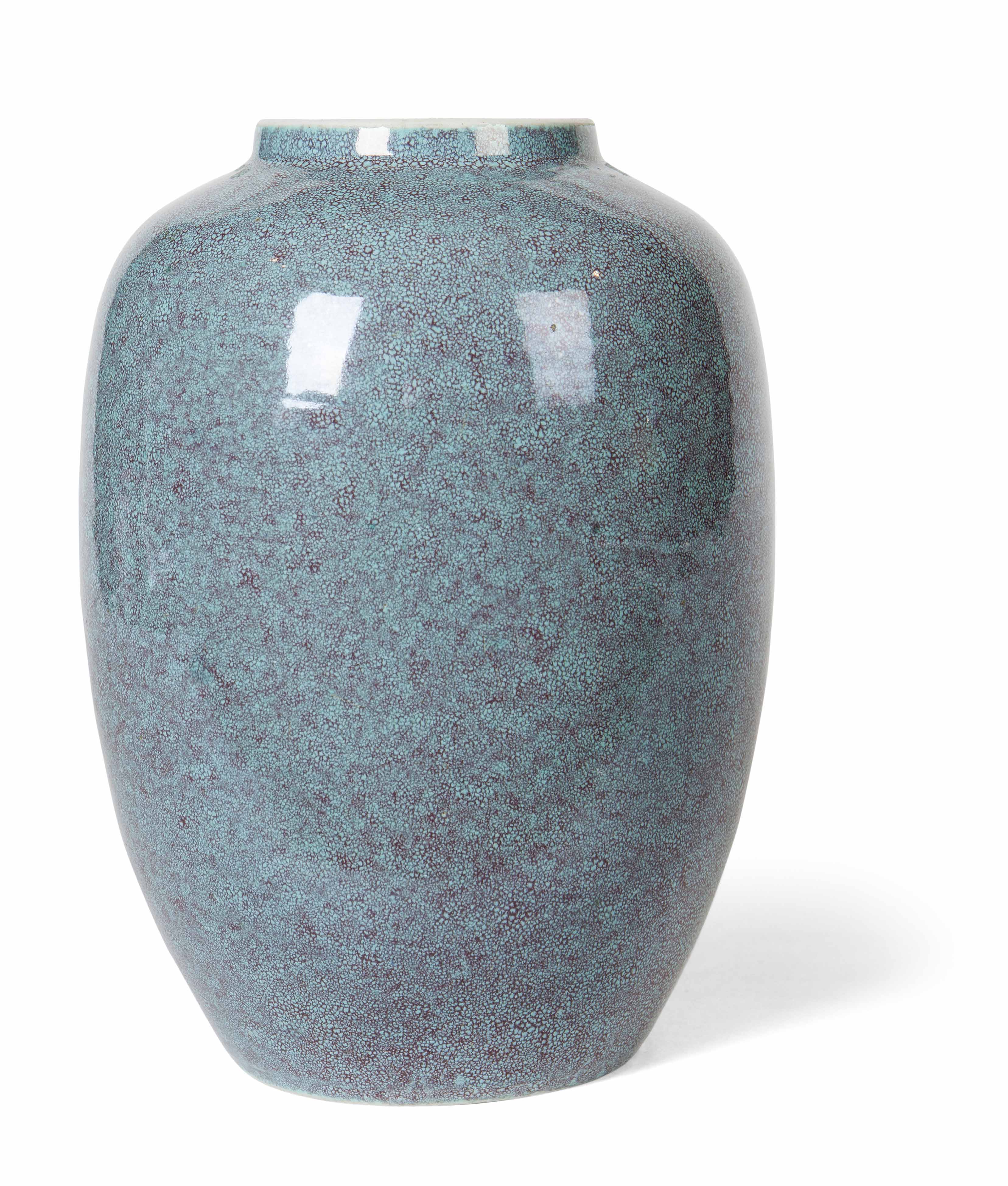 ROBIN'S EGG-GLAZE BALUSTER VASE