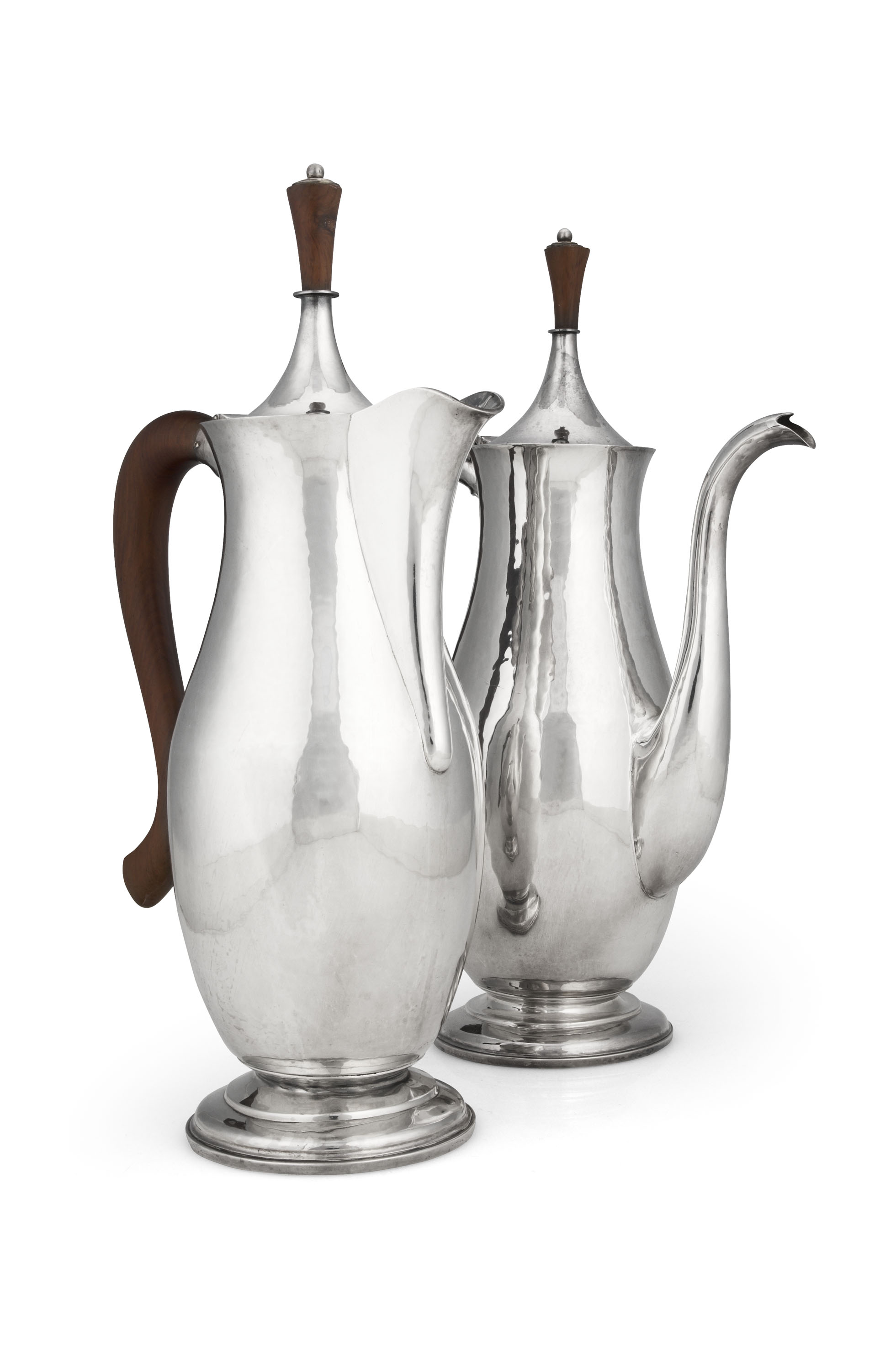 A Scottish George VI silver coffee pot and hot water pot