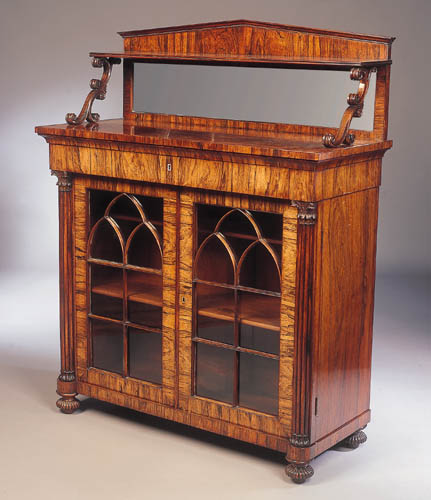 A Regency rosewood Gothick chiffonier