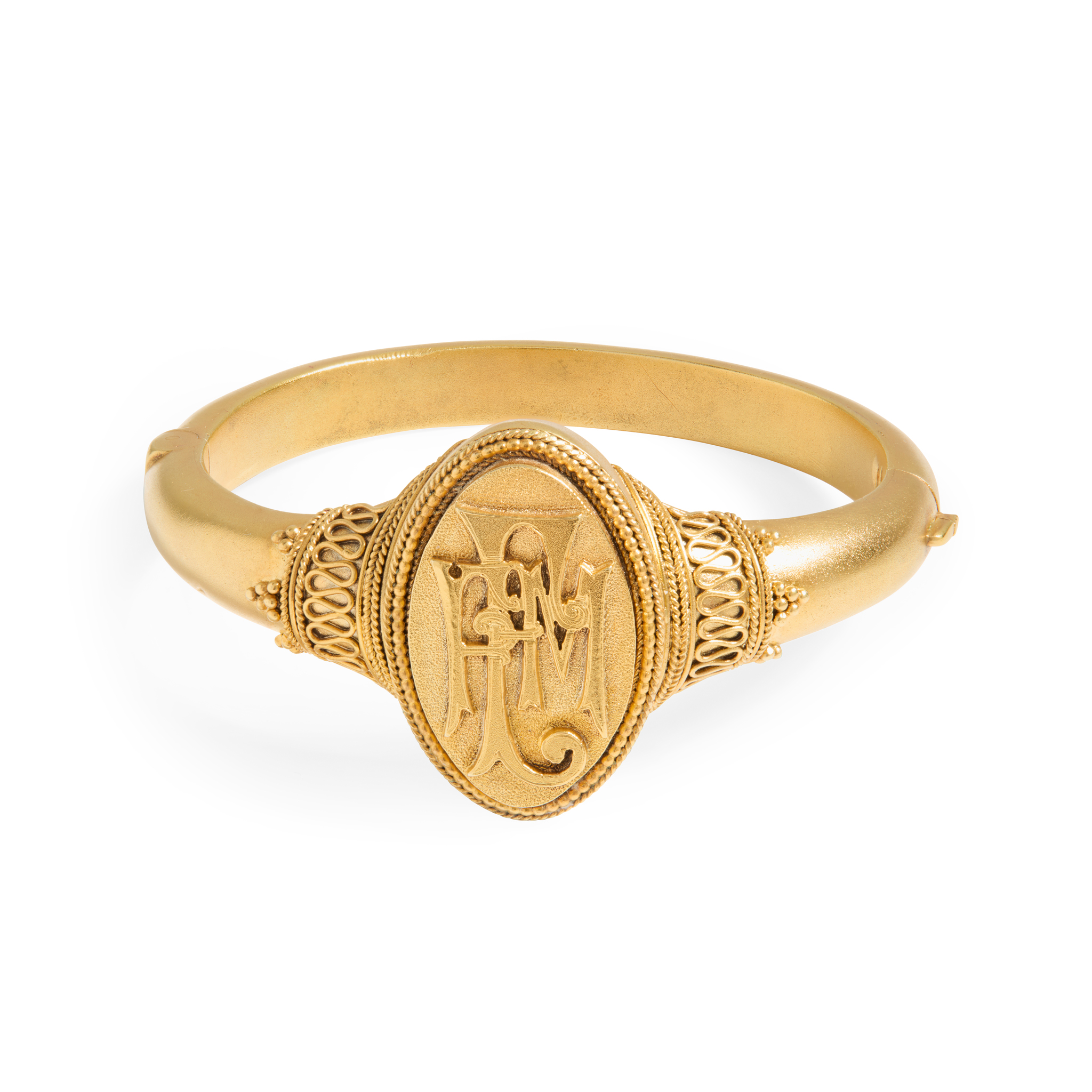 John Brogden: A 19th century silver-gilt bangle, 1880