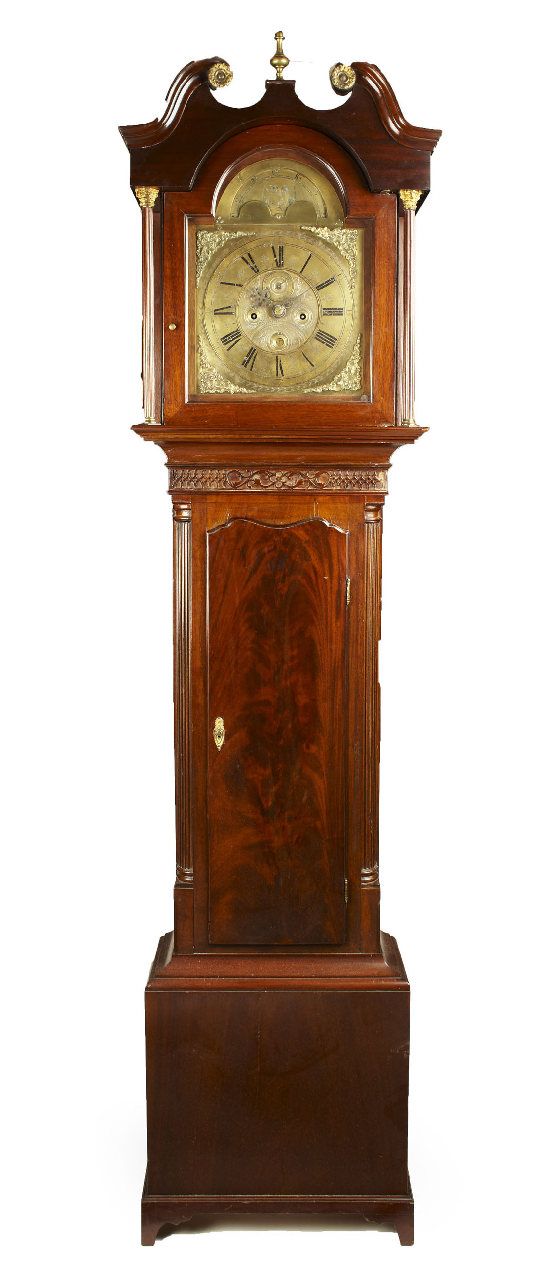 IRISH GEORGE III MAHOGANY LONGCASE CLOCK
