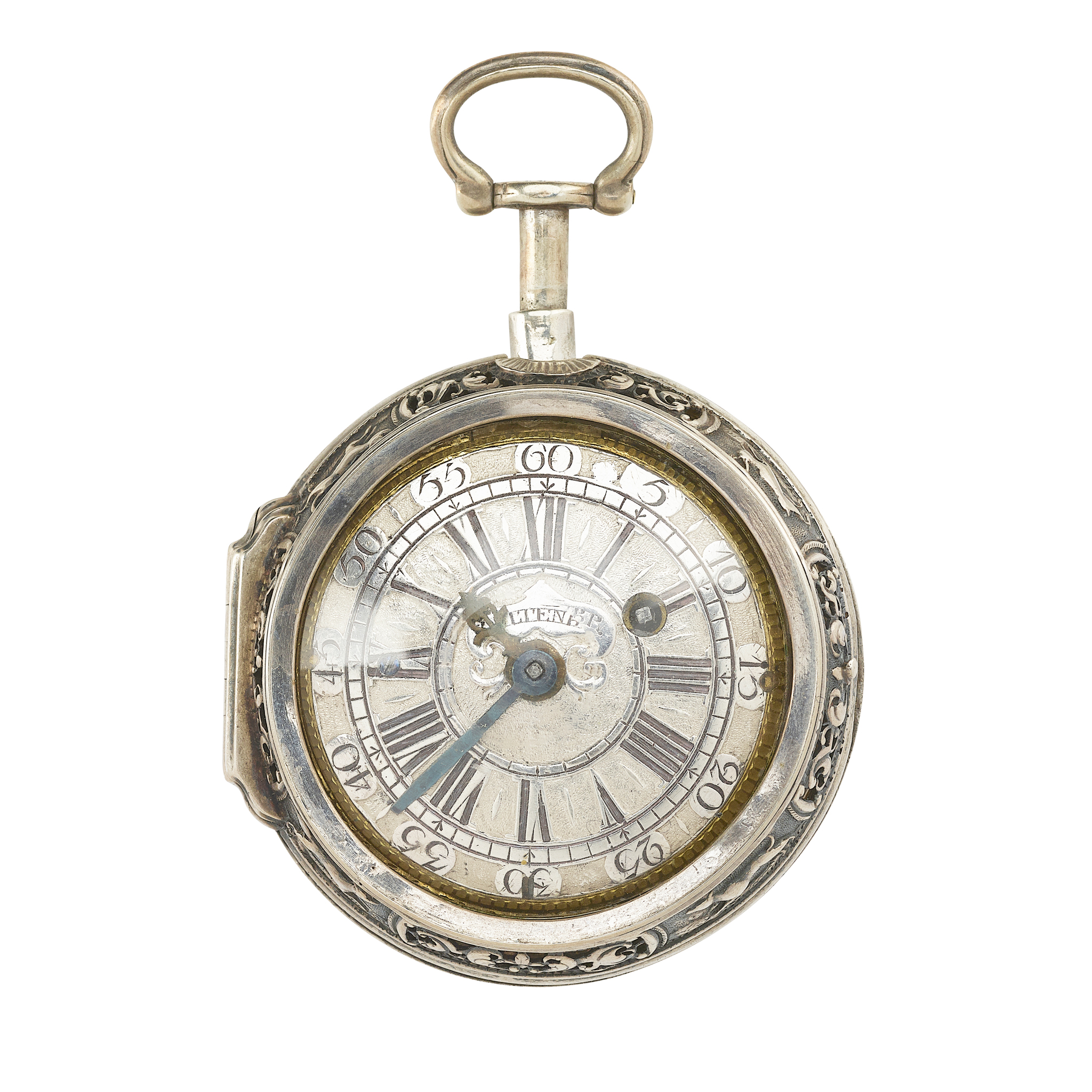 Bordier, Genève. An unusual pierced silver pair-cased key-wind quarter repeating pocket watch