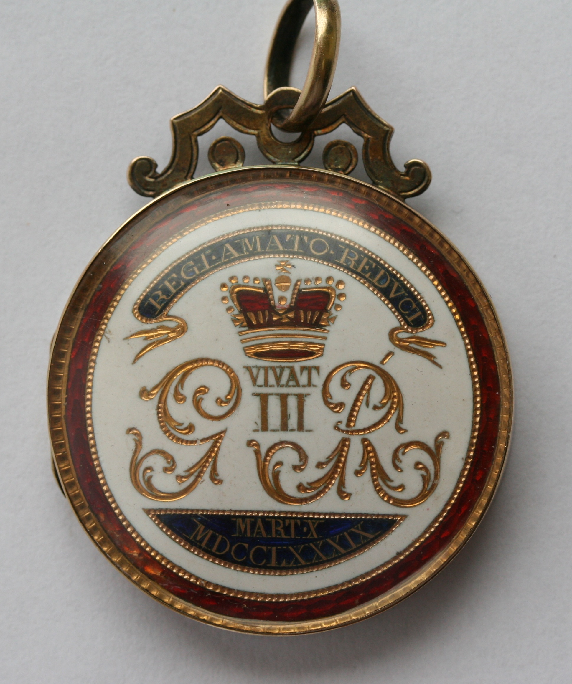 A commemorative enamelled medal to celebrate the recovery of George III from illness