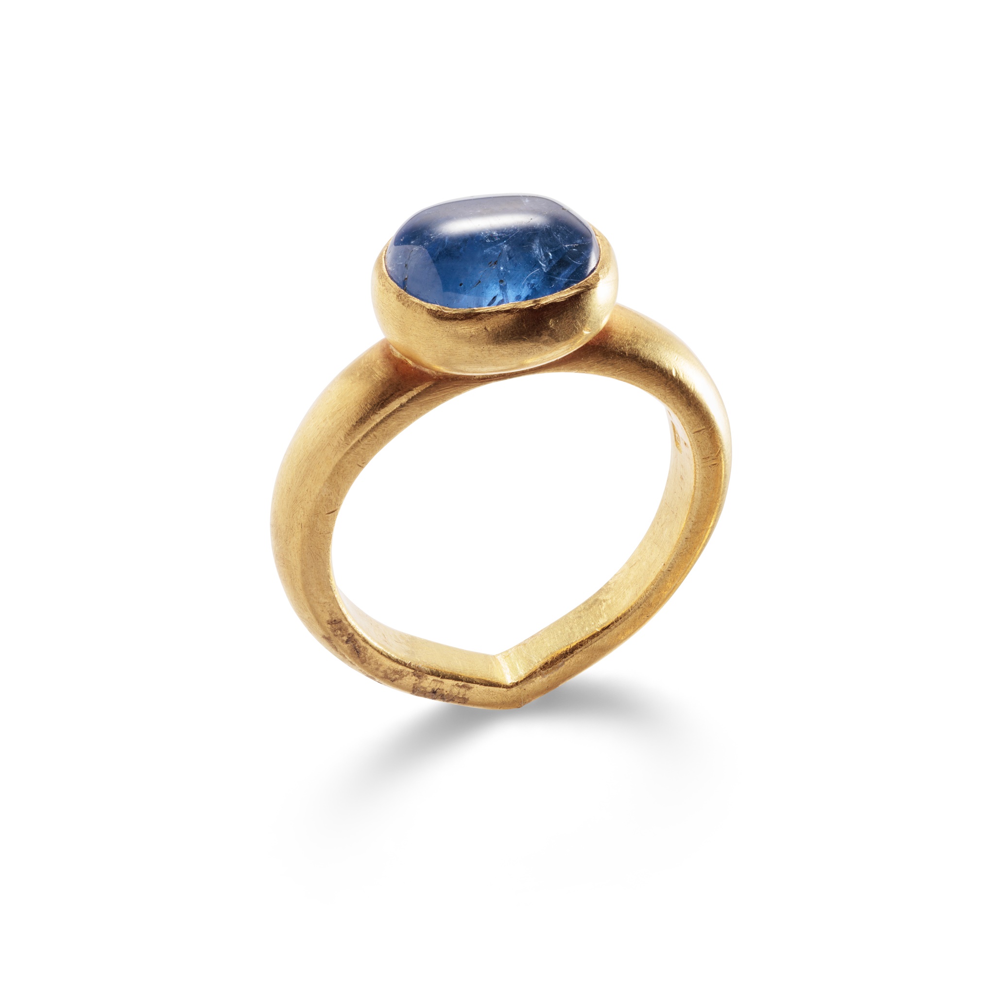 A sapphire single-stone ring