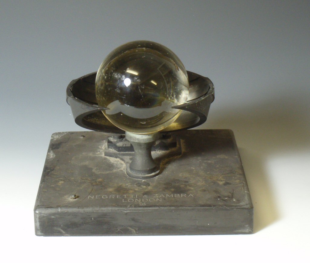 An early 19th century glass ball sundial By Negretti & Zambra, London