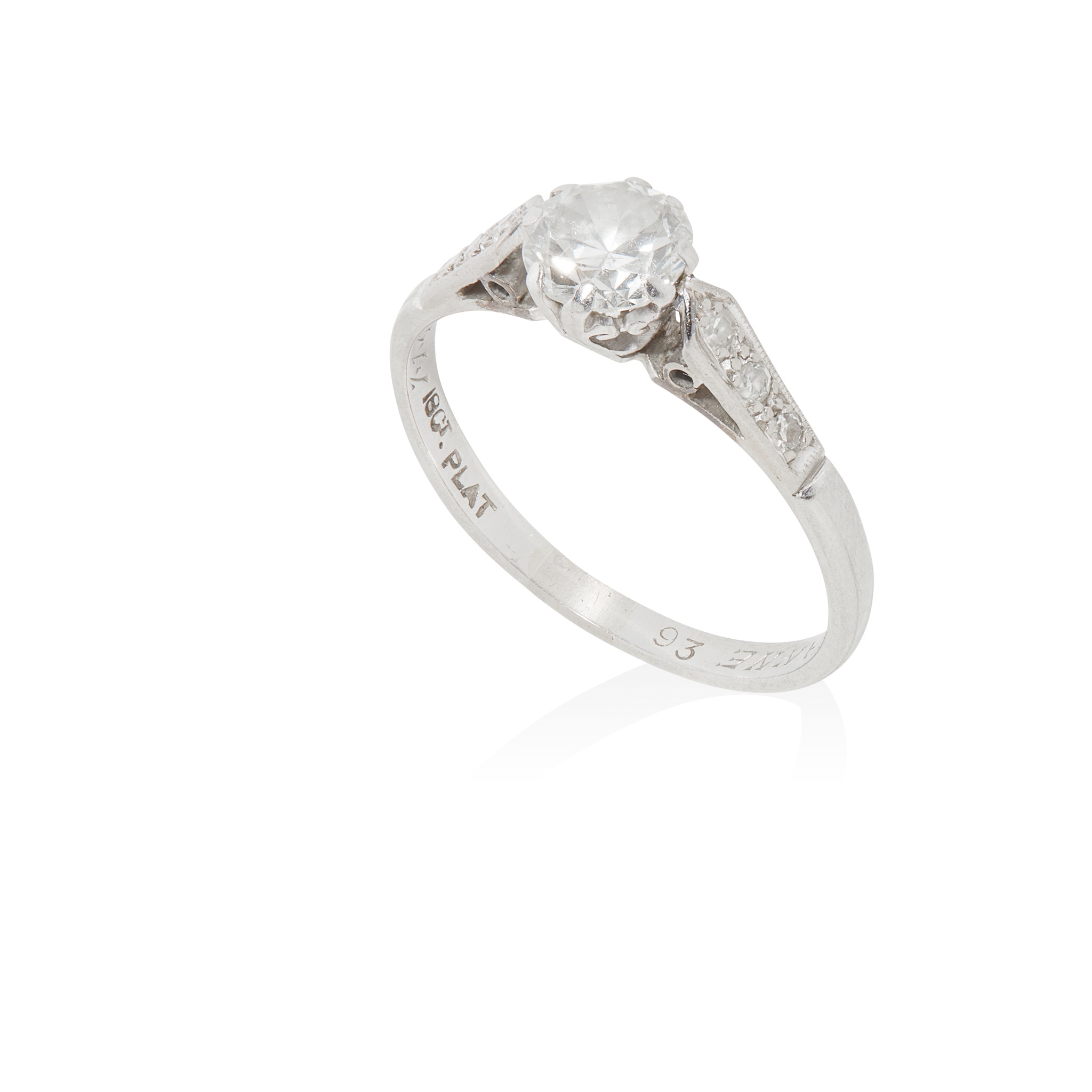 A claw set single stone diamond ring