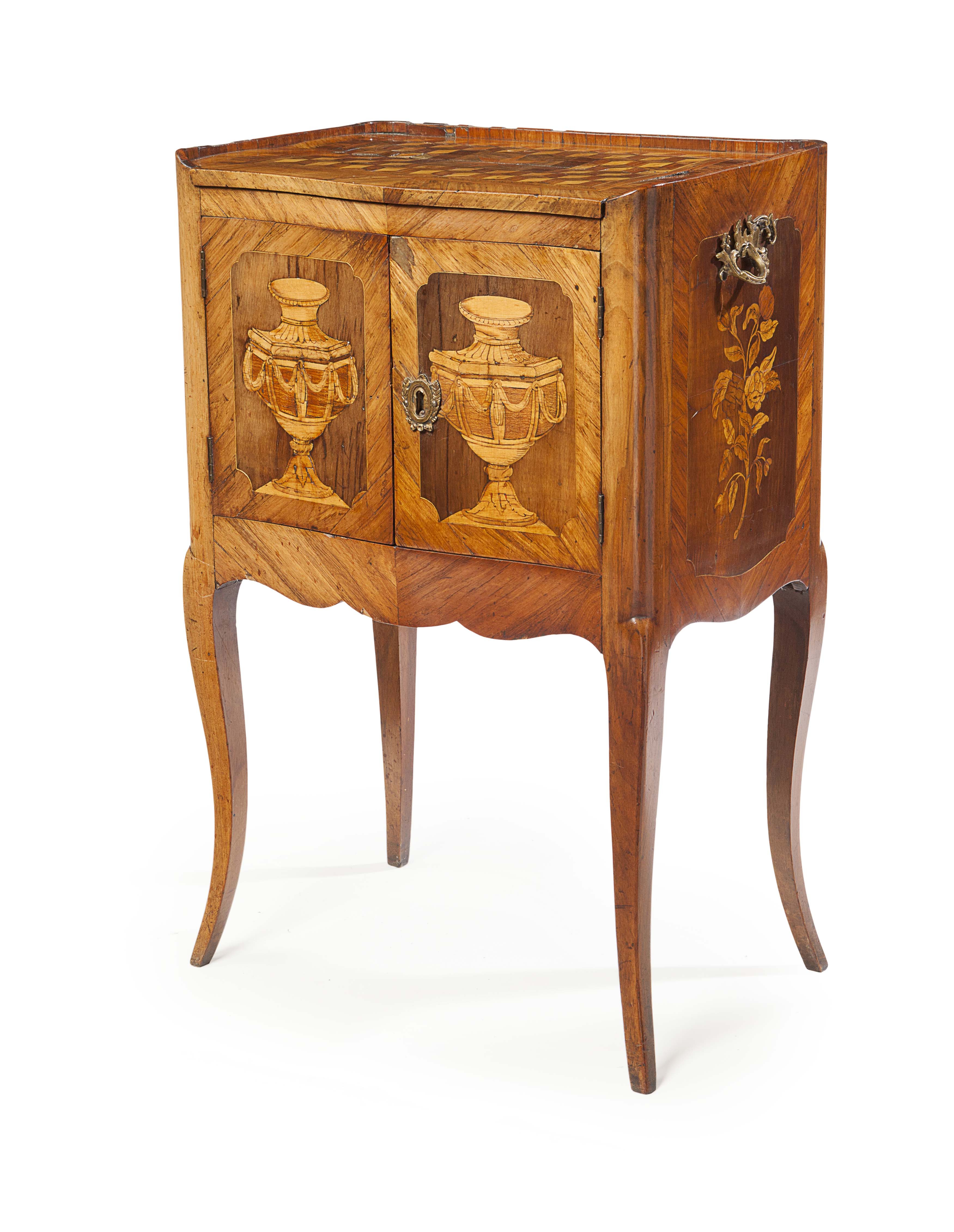 FRENCH LOUIS XV KINGWOOD, PARQUETRY AND MARQUETRY CABINET