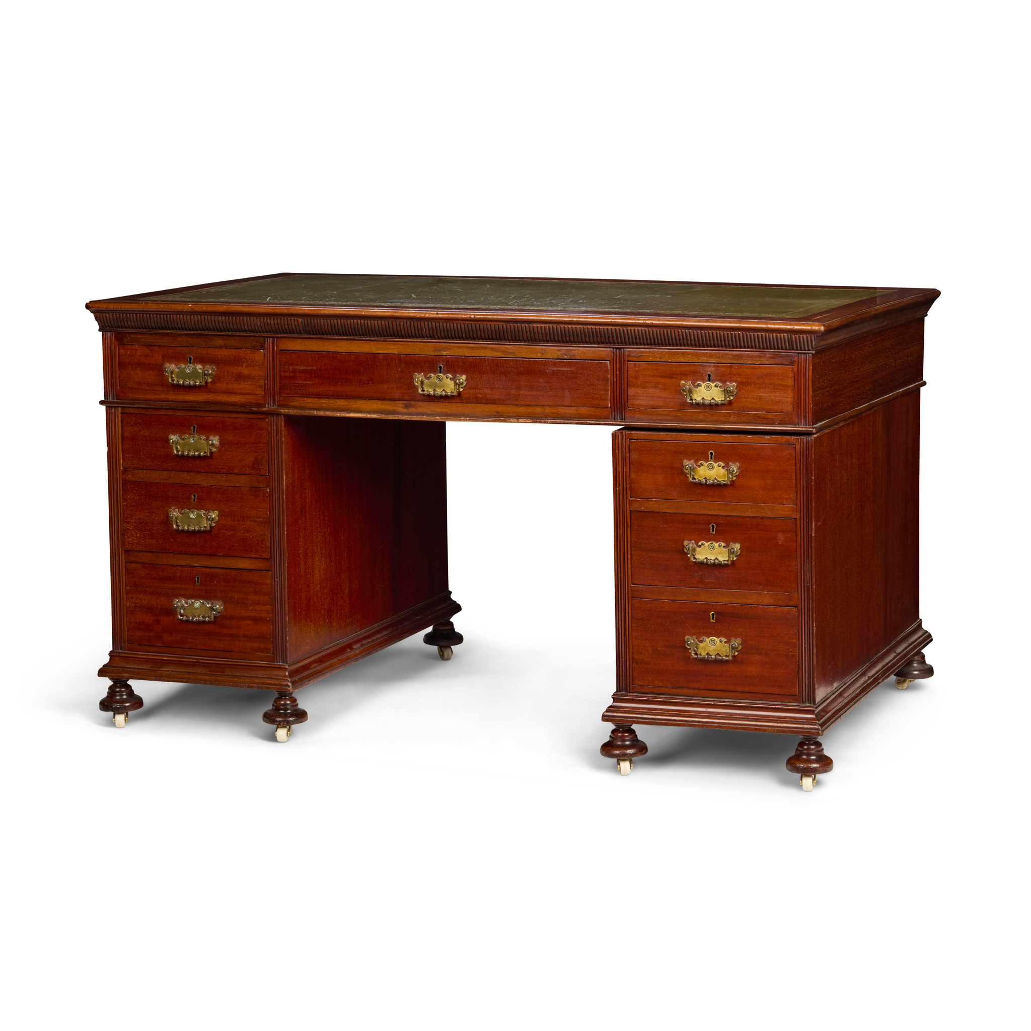 VICTORIAN MAHOGANY PEDESTAL DESK