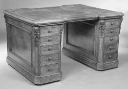 A Victorian elm partners desk