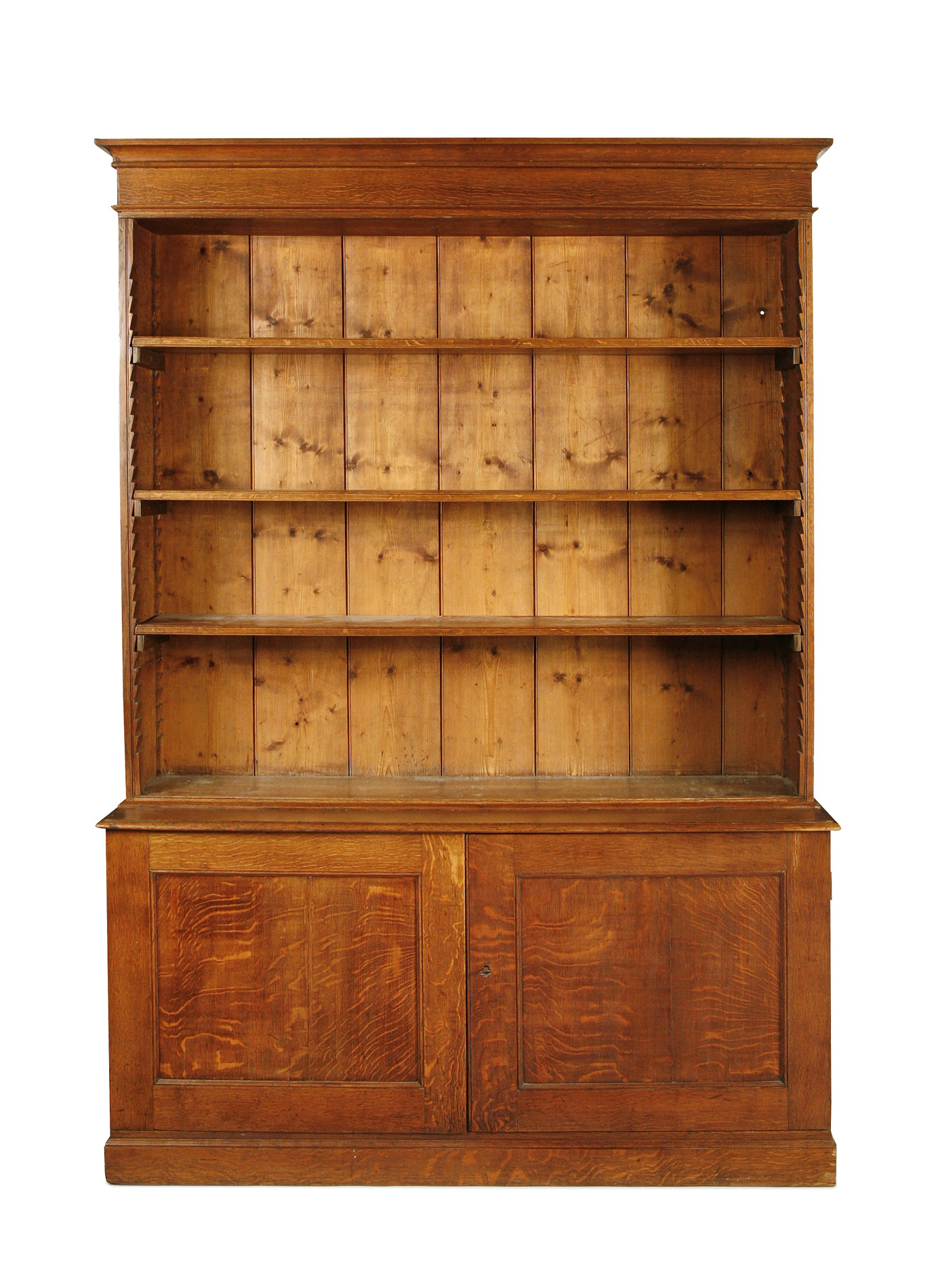 OAK OPEN BOOKCASE AND UNDER CABINET