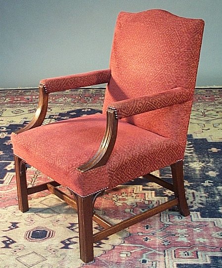 A Raeburn style mahogany framed armchair