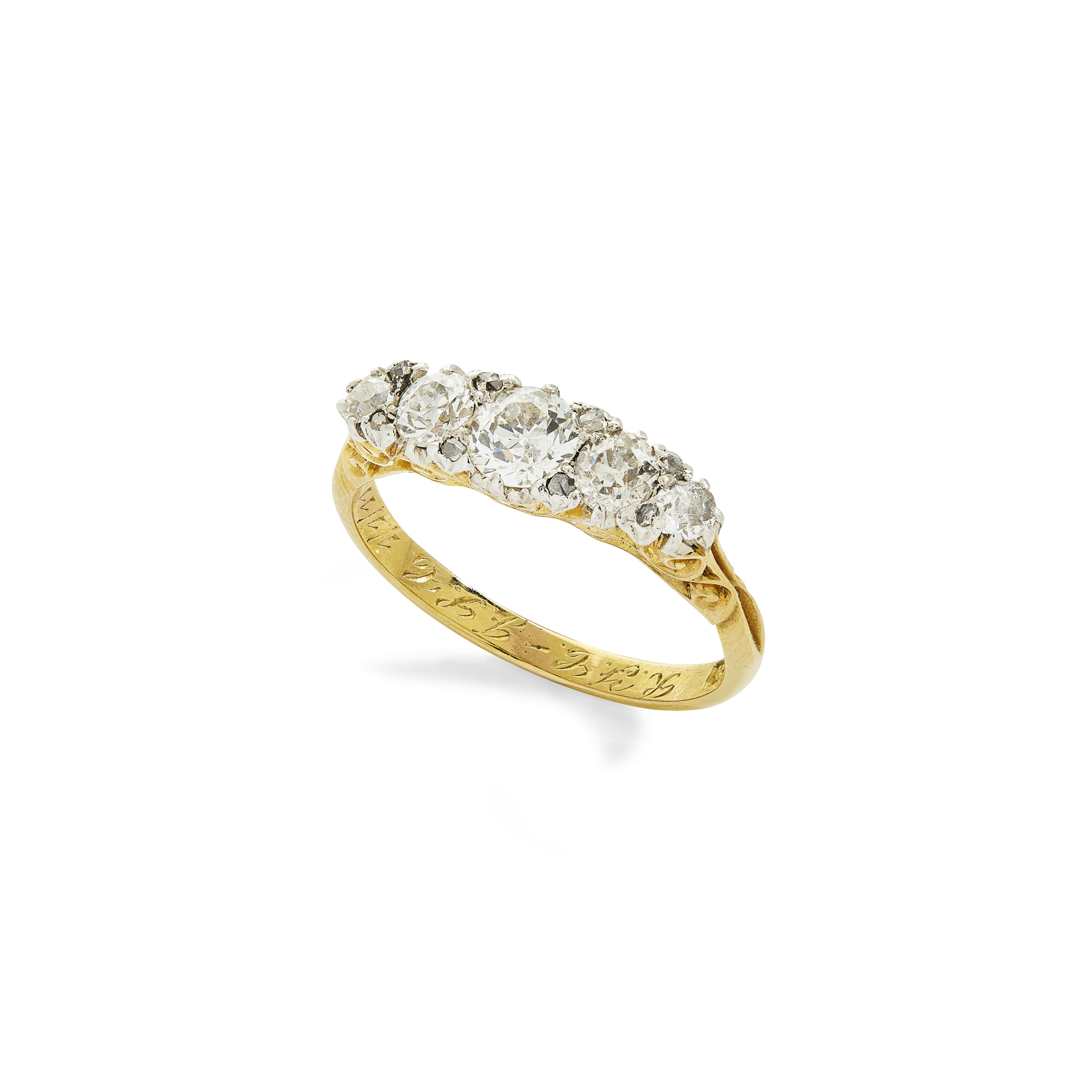A diamond five-stone ring