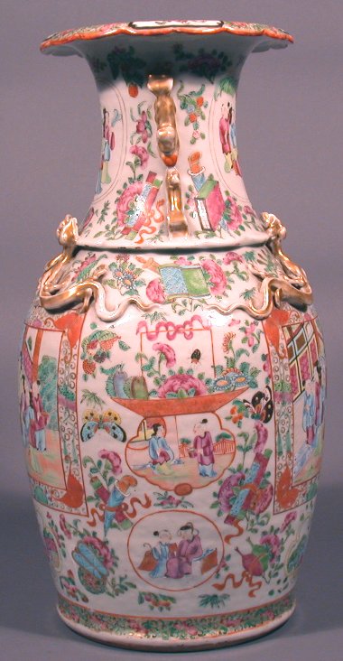 A Canton porcelain vase