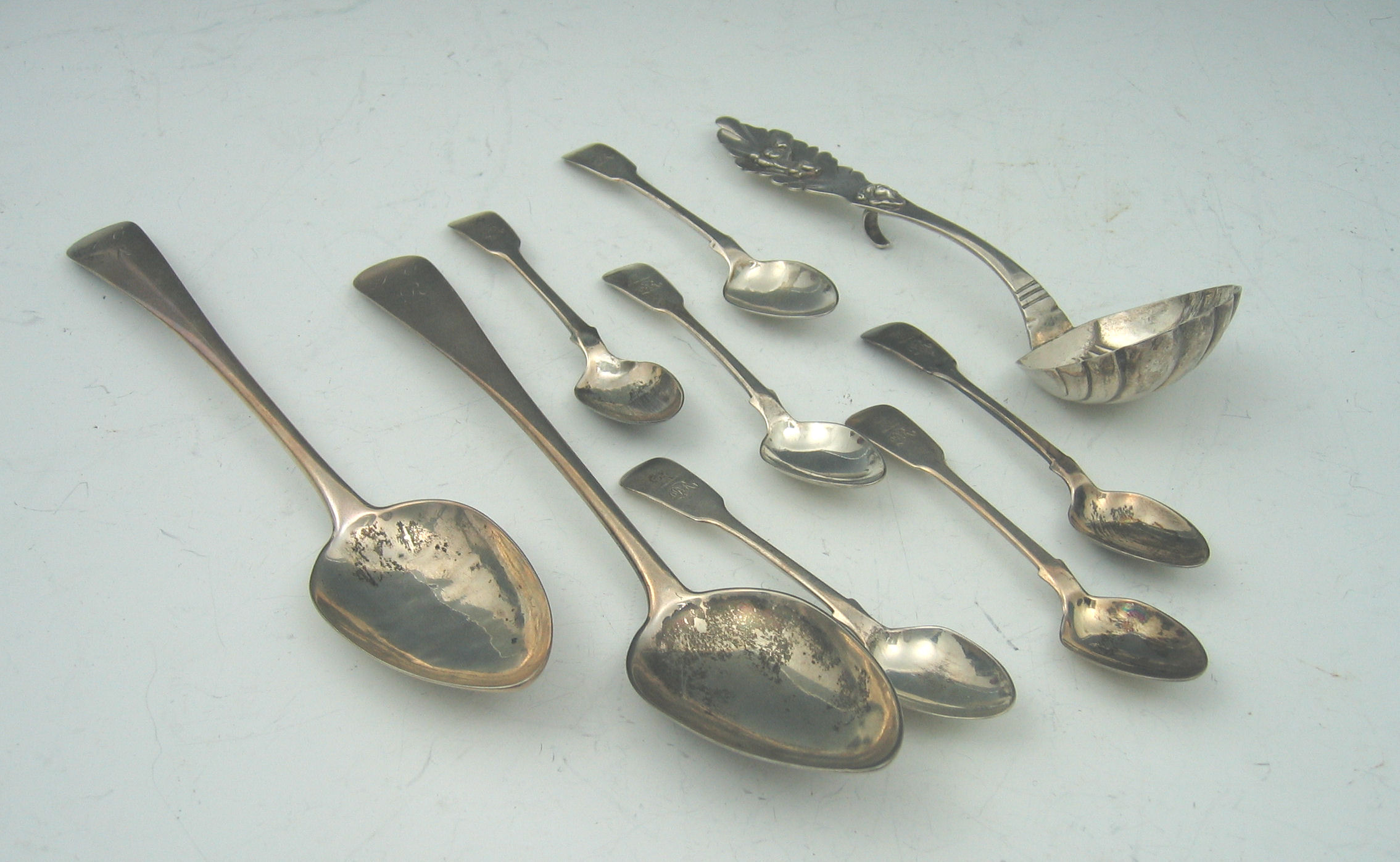 A pair of George III Scottish serving spoons,