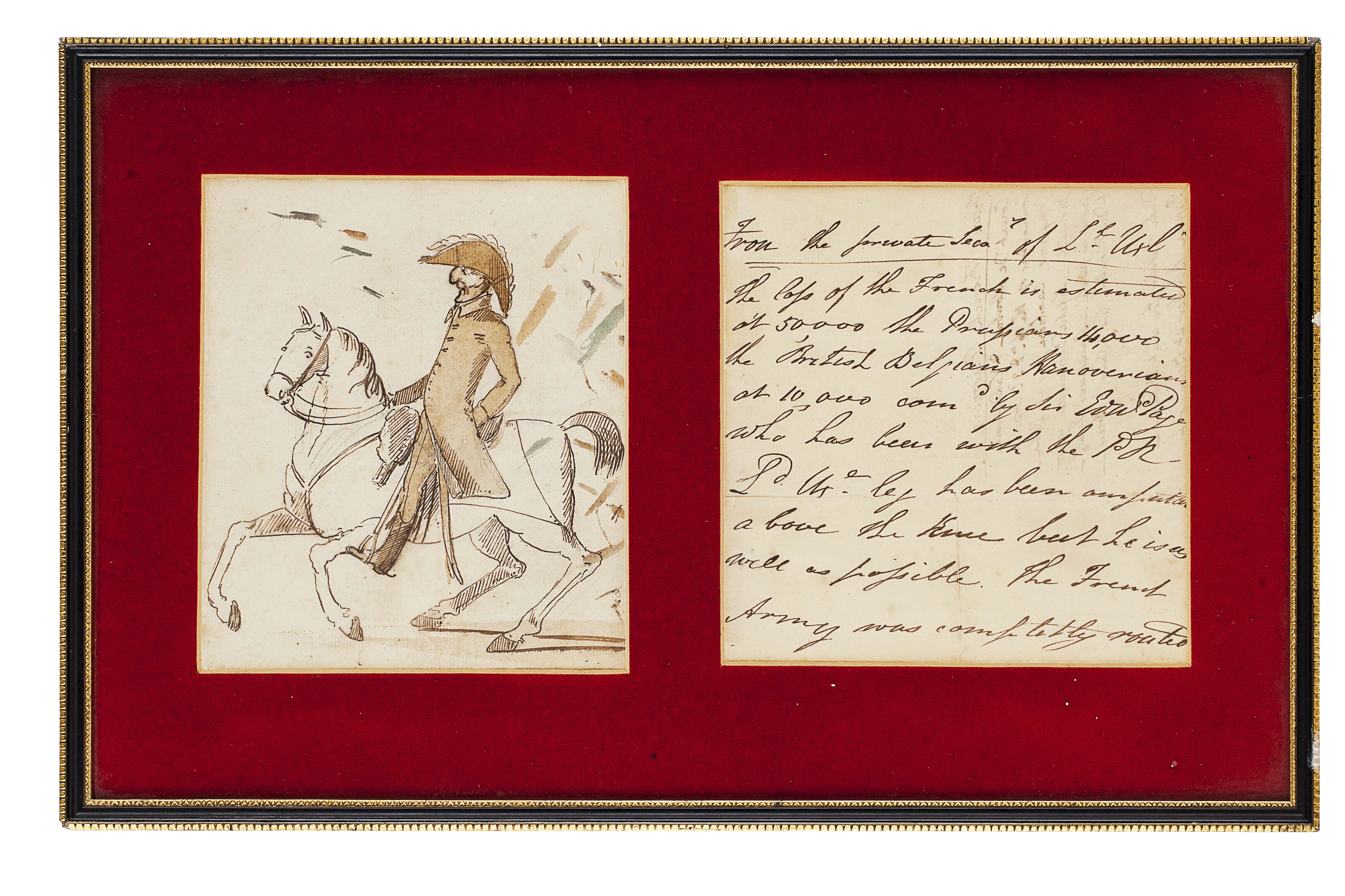 AUTOGRAPH LETTER: LORD UXBRIDGE AT WATERLOO