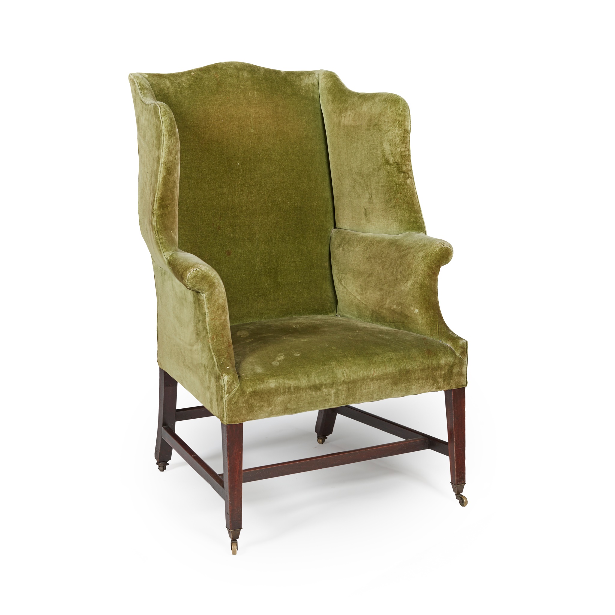 GEORGE III MAHOGANY WING ARMCHAIR