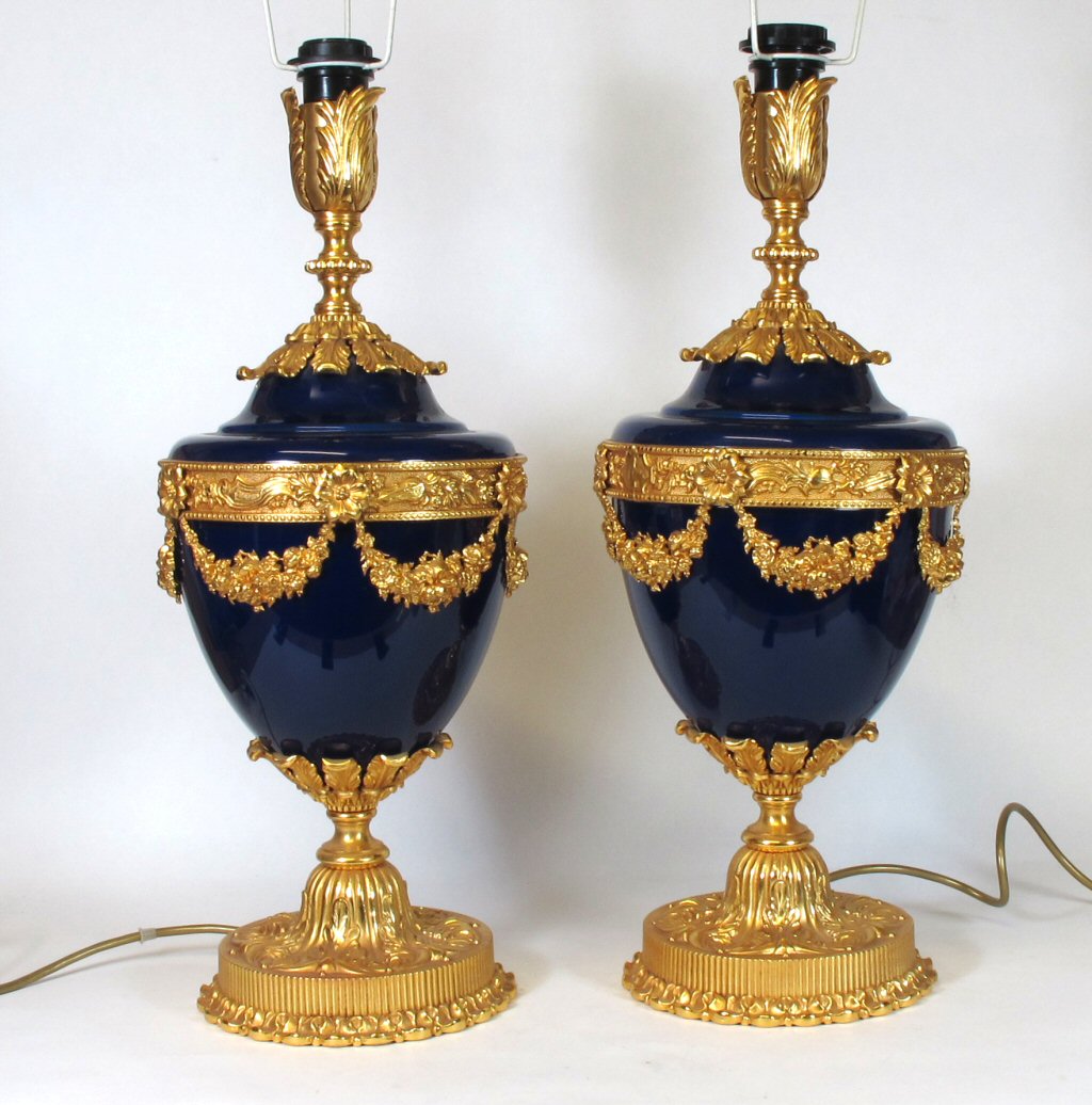 A pair of gilt metal mounted lamps Of recent manufacture