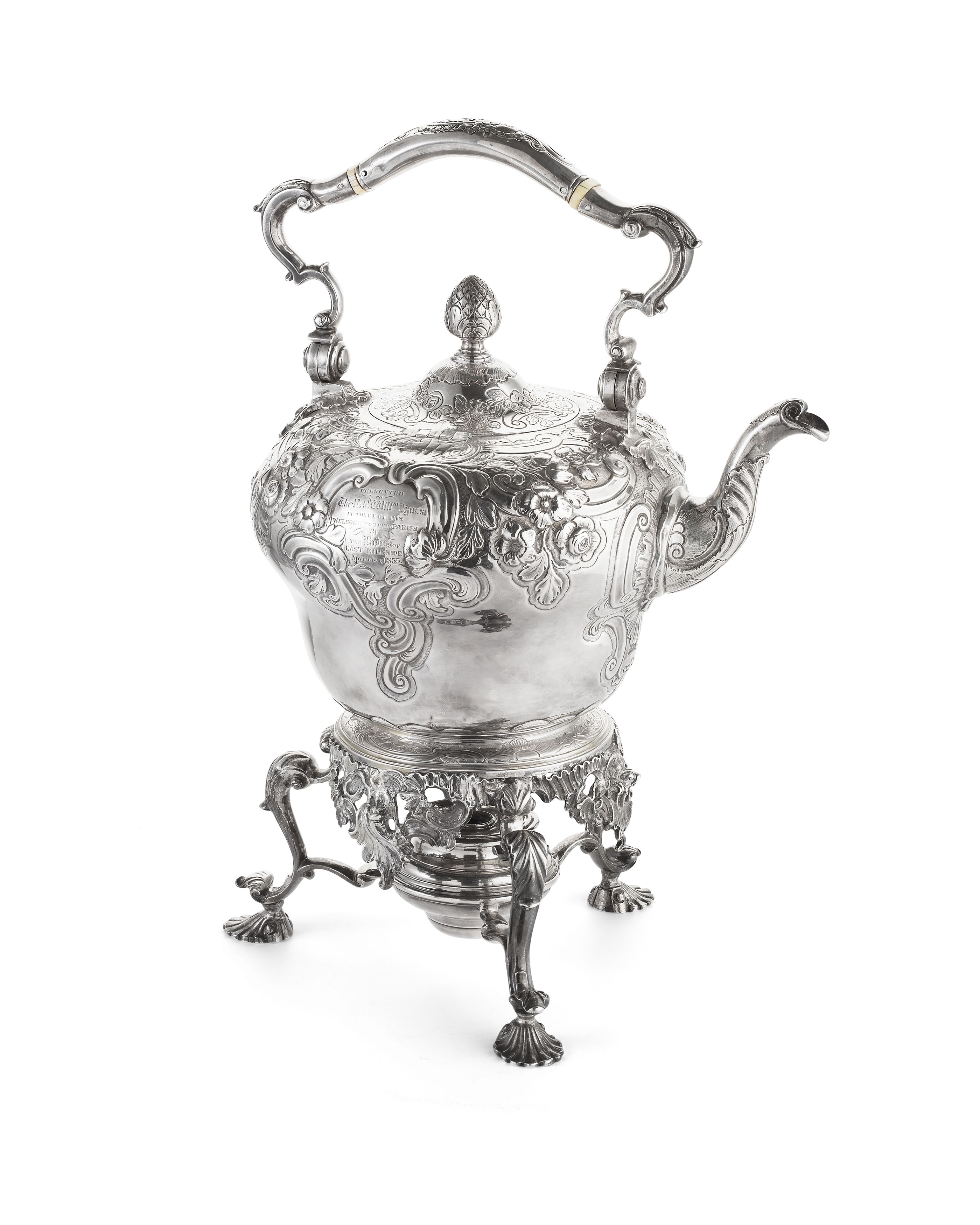 A George II spirit kettle and stand