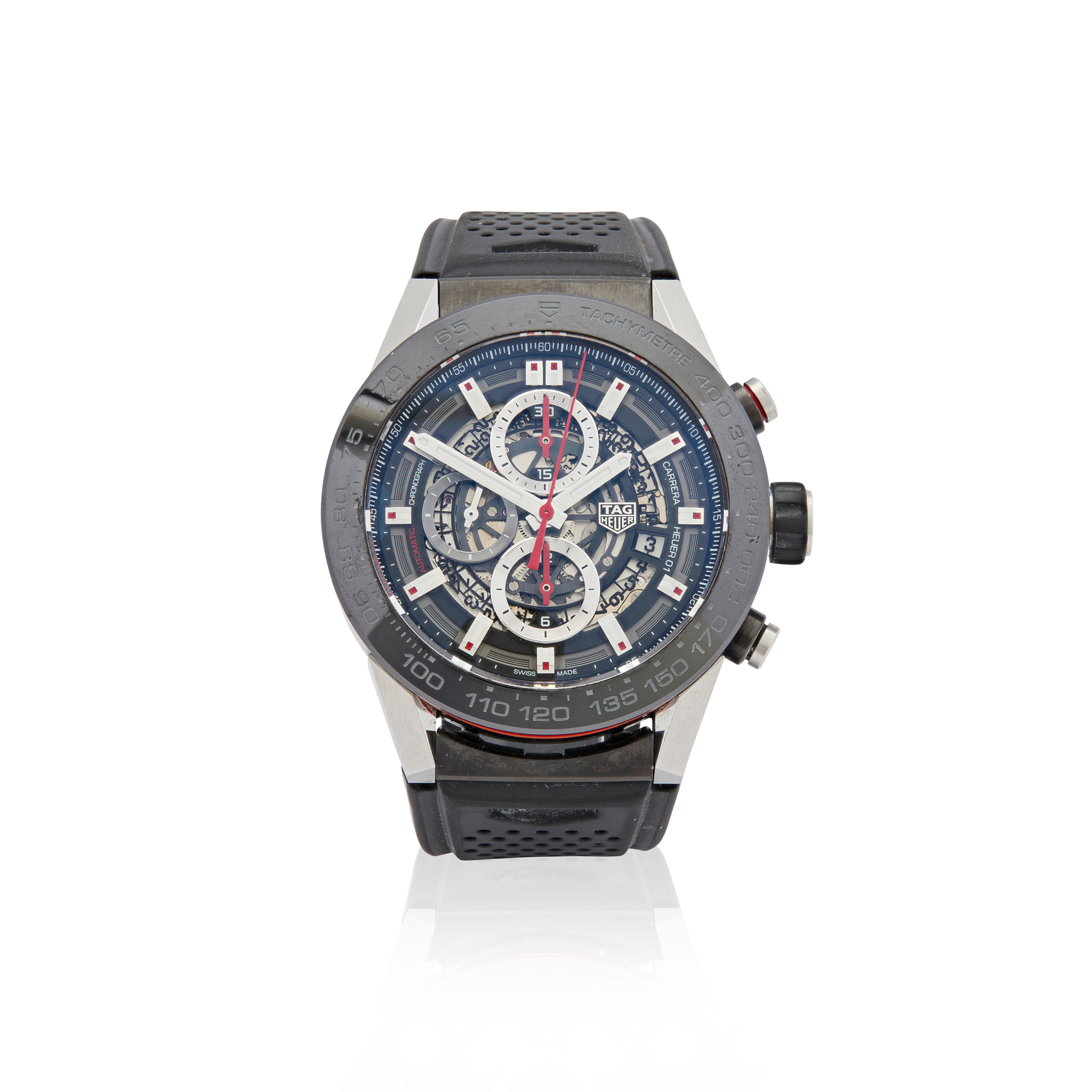 Tag Heuer. A stainless steel and PVD coated automatic chronograph wristwatch