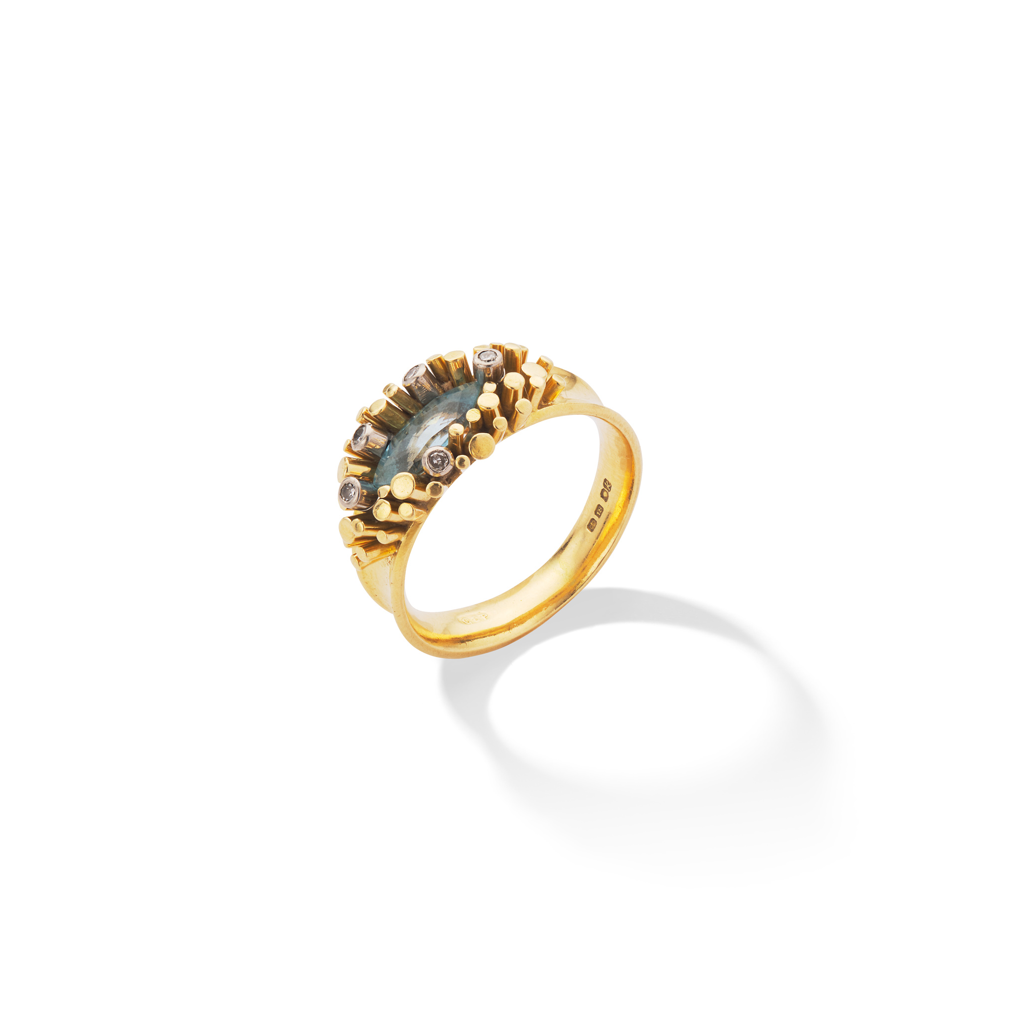 Gilian Packard: An aquamarine and diamond ring, 1965