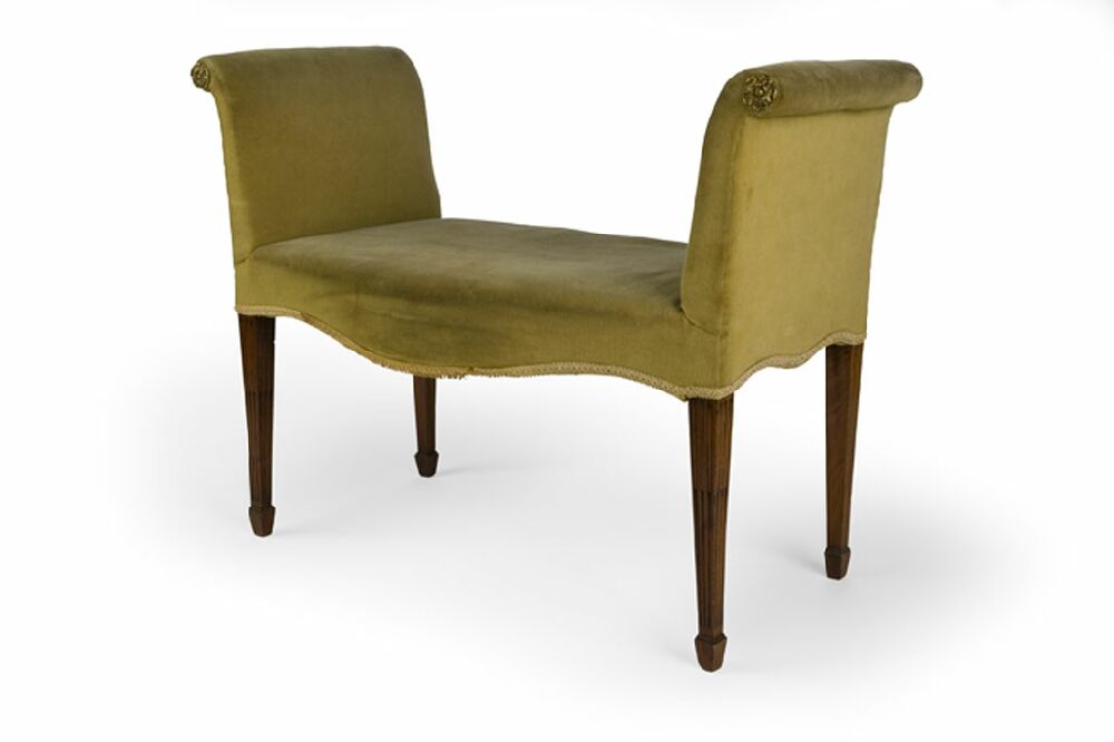 A George III mahogany framed window seat