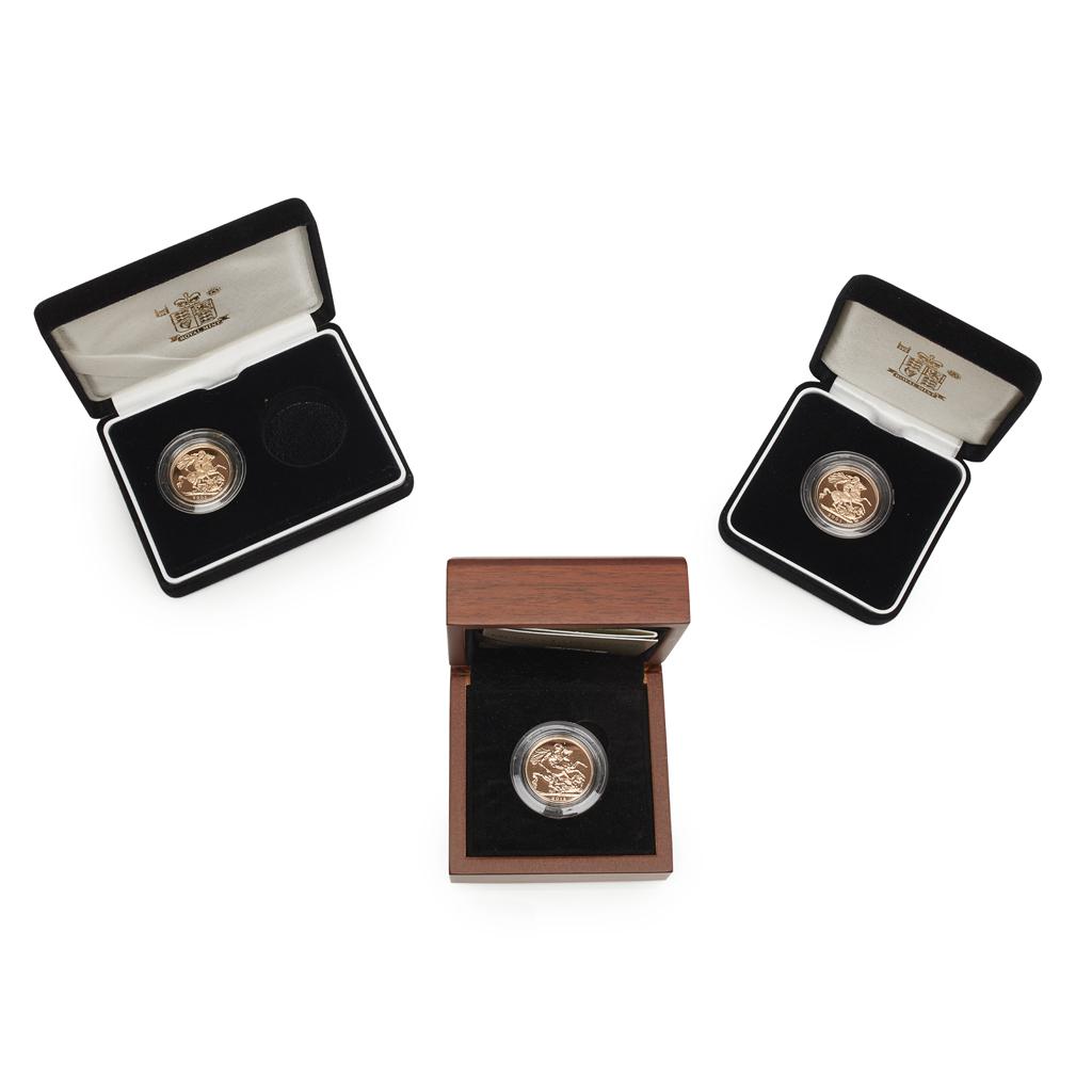 U.K. - A group of three gold proof sovereigns