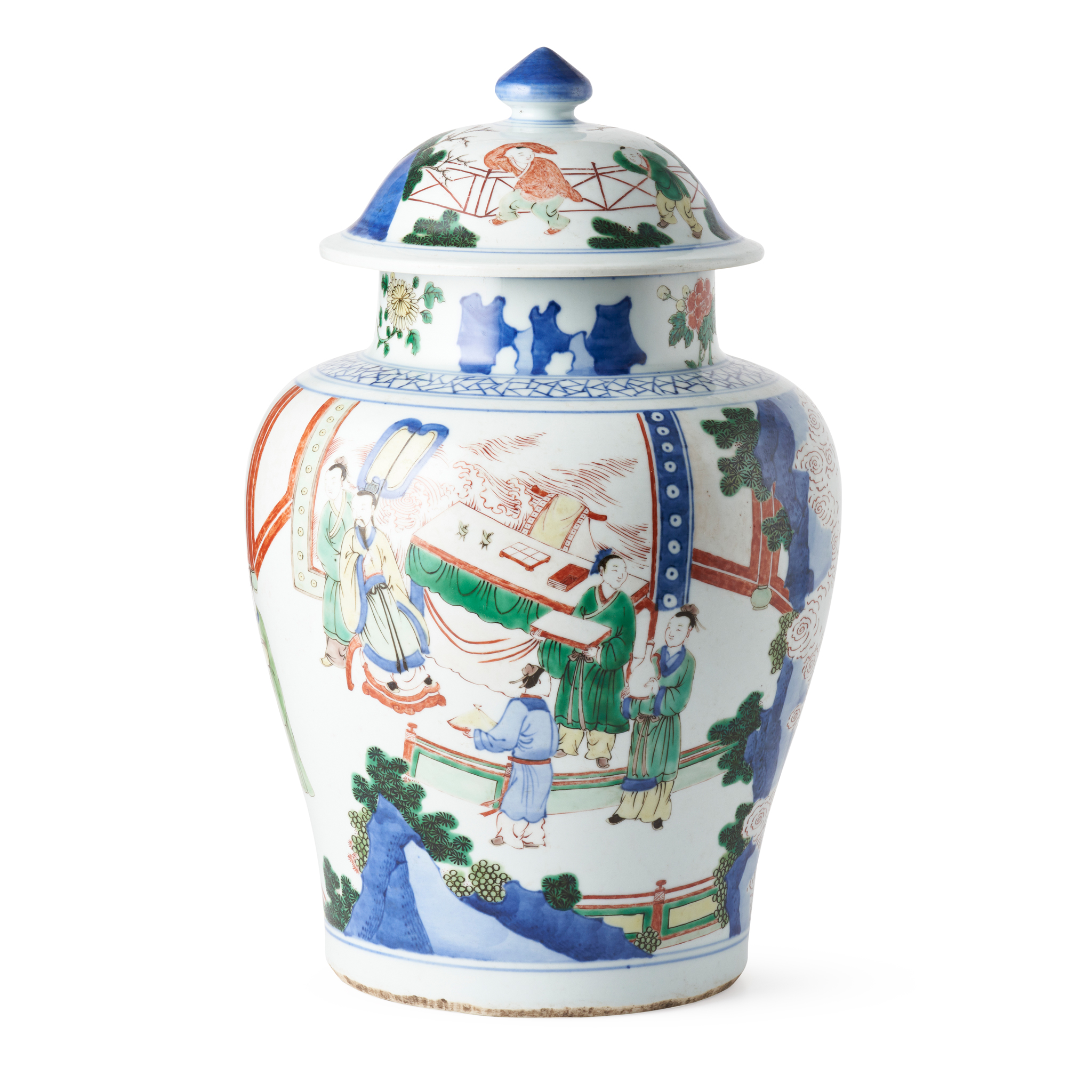 WUCAI 'LITERATI' JAR WITH COVER