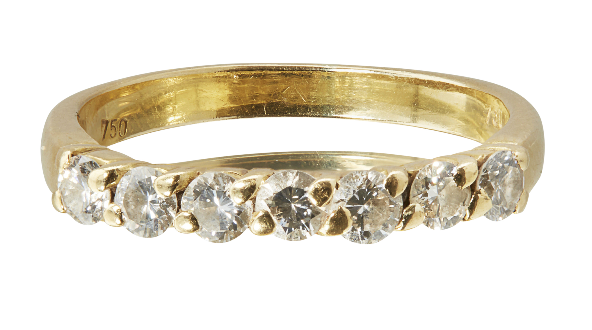 A diamond set half eternity ring